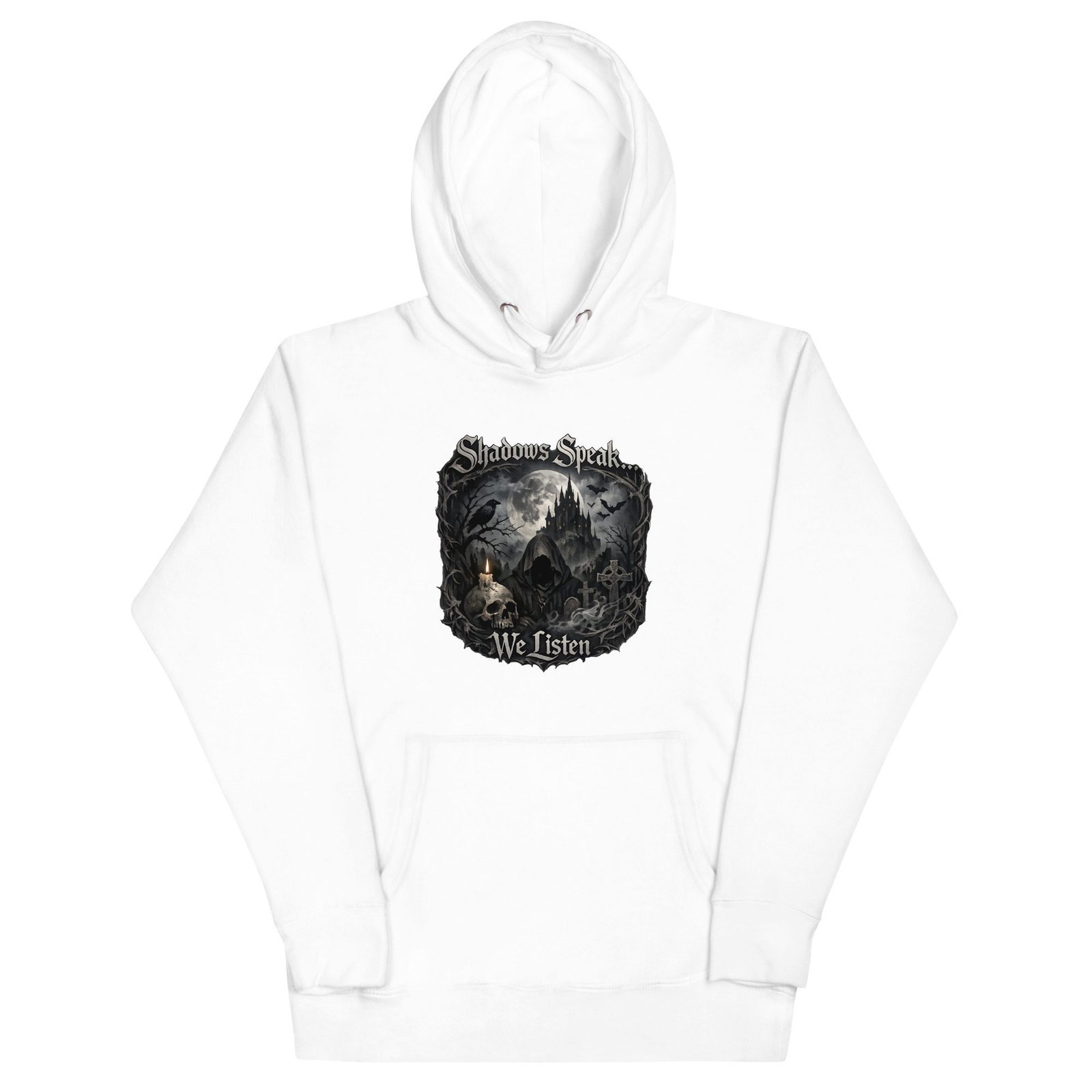 Dark Art Graphic Hoodie | Shadows Speak We Listen | Knotted Tree Studios - Image 4