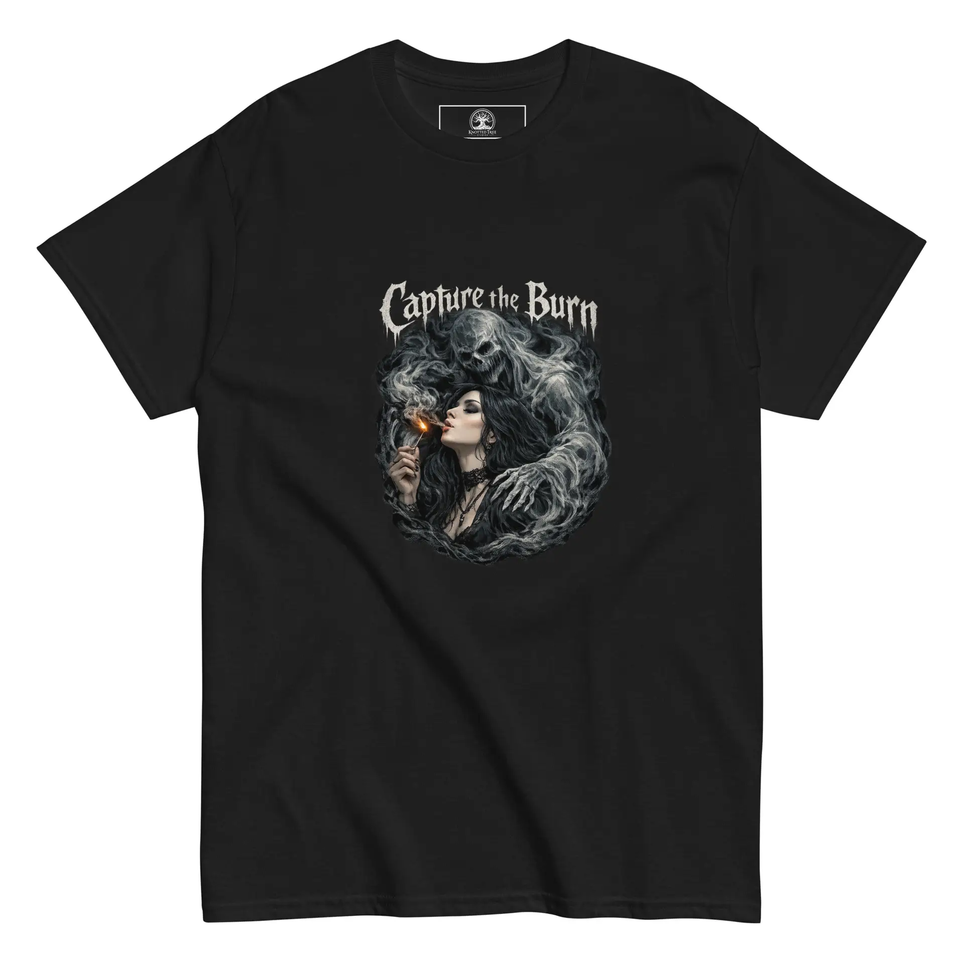 Dark Art Graphic Tee | Capture the Burn | Knotted Tree Studios - Image 4