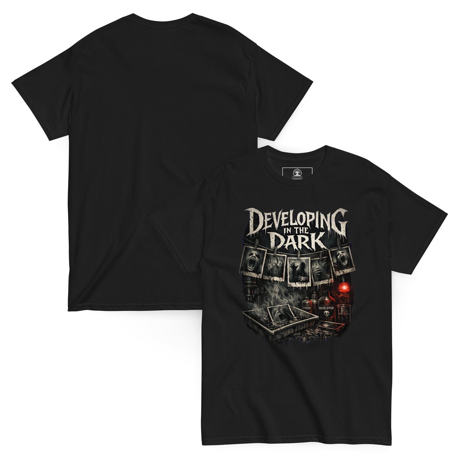 Dark Art Graphic Tee | Developing In The Dark | Knotted Tree Studios - Image 2