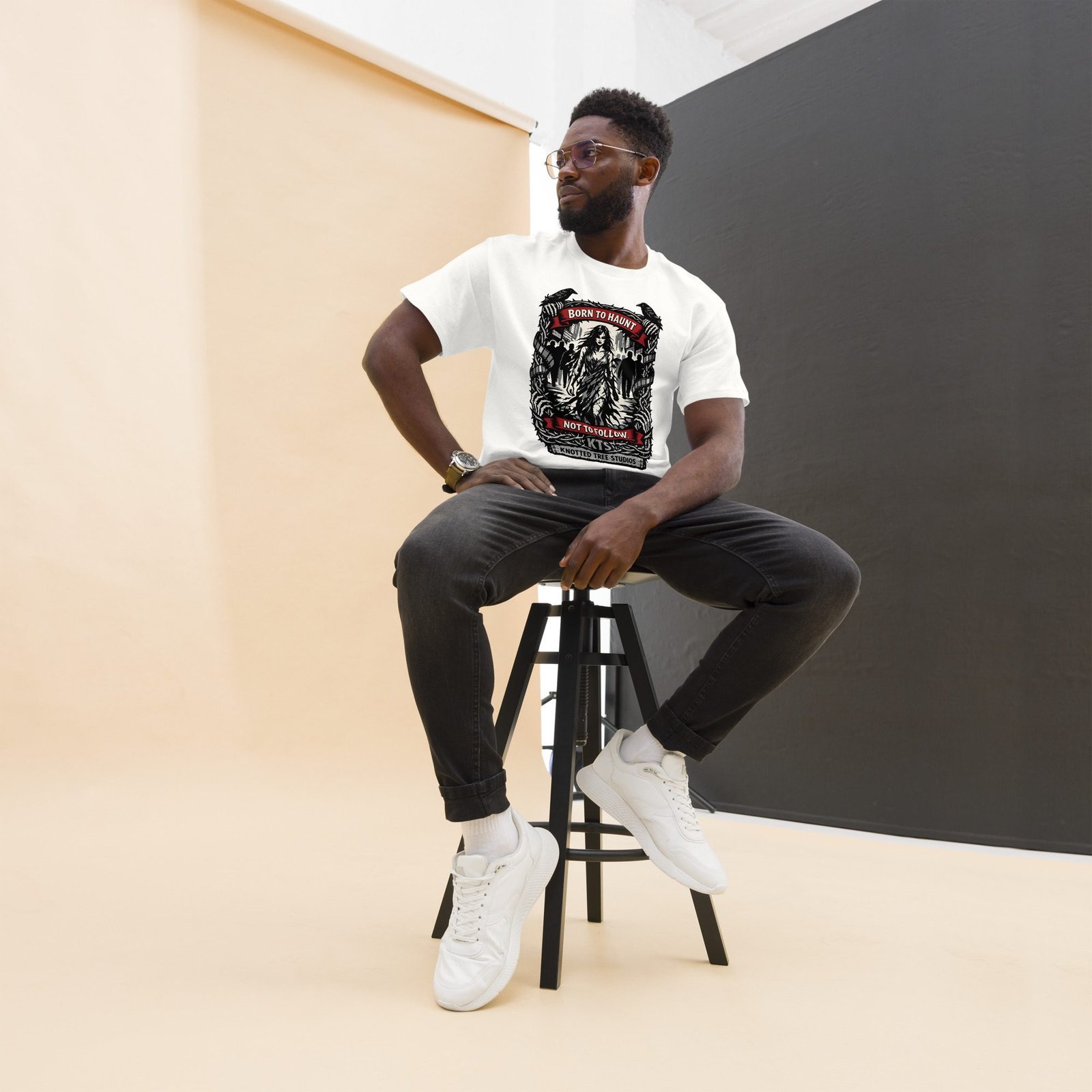 Dark Art Graphic Tee | Born To Haunt | Knotted Tree Studios - Image 4