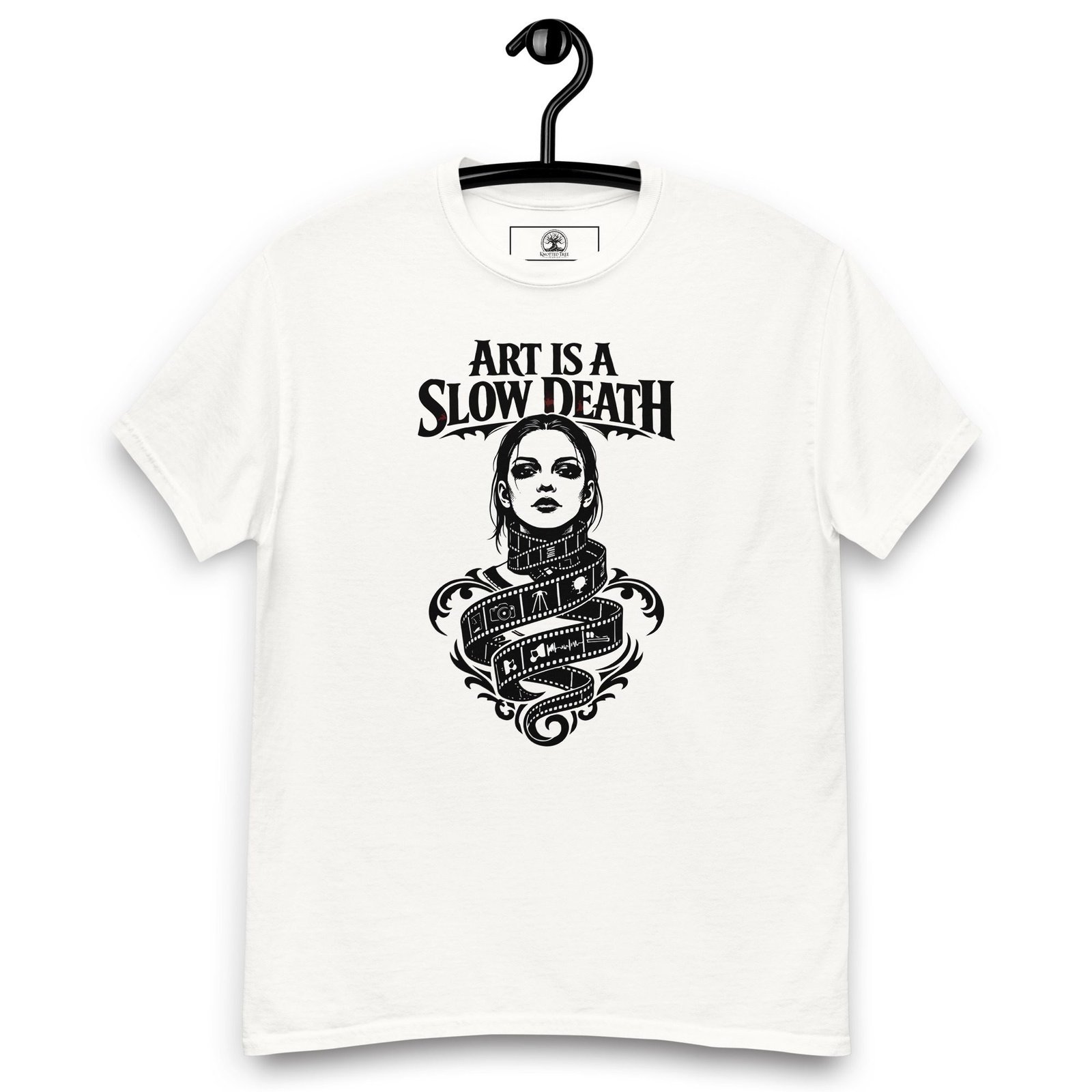 Dark Art Graphic Tee | Art Is A Slow Death | Knotted Tree Studios - Image 4