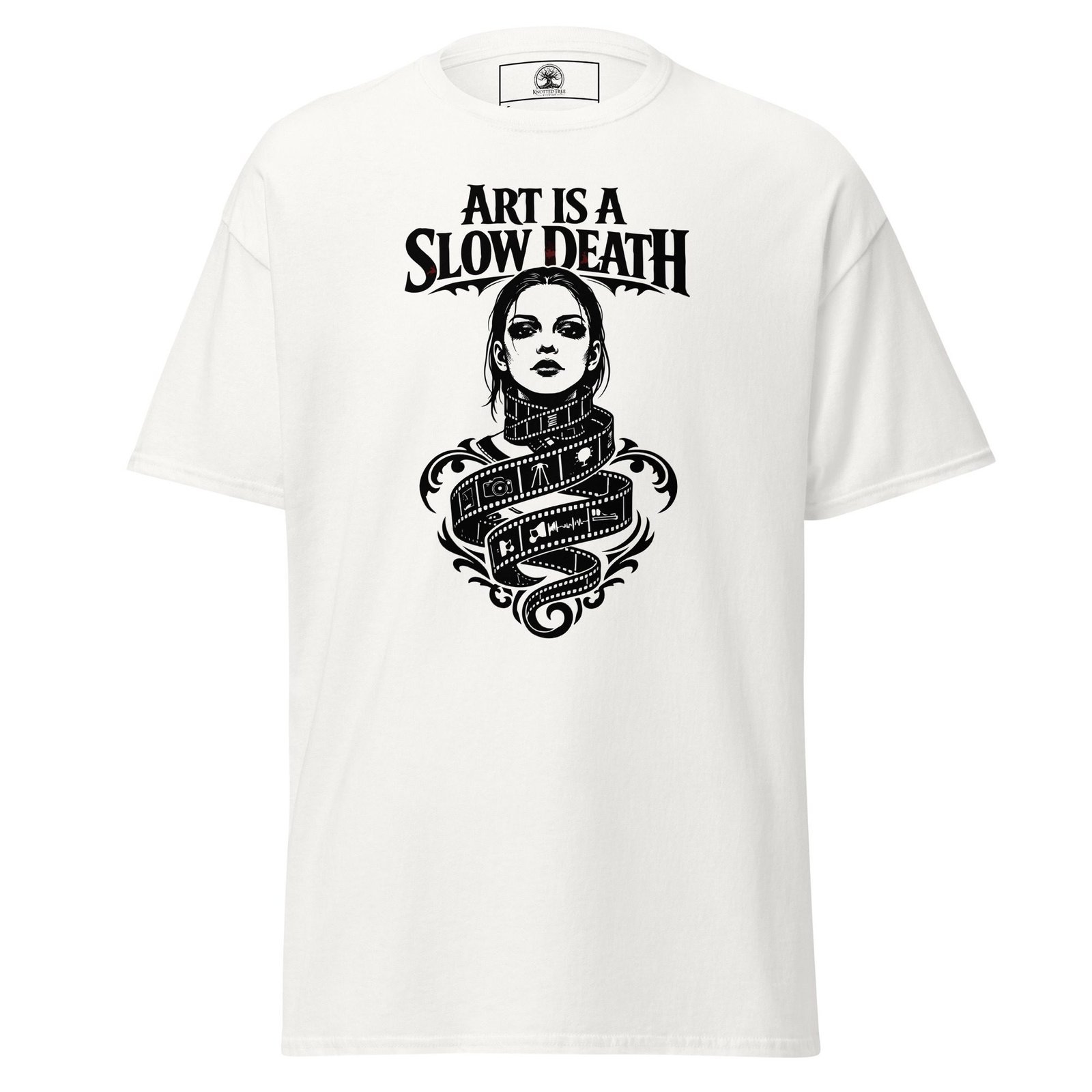 Dark Art Graphic Tee | Art Is A Slow Death | Knotted Tree Studios
