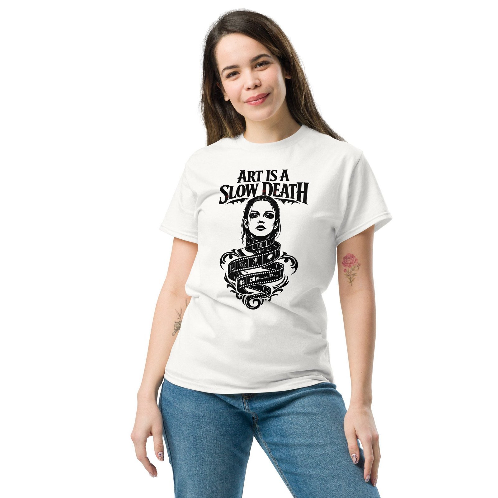Dark Art Graphic Tee | Art Is A Slow Death | Knotted Tree Studios - Image 3