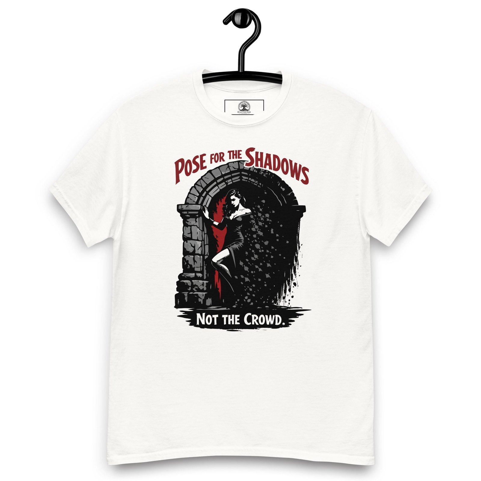 Dark Art Graphic Tee | Pose For The Shadows | Knotted Tree Studios - Image 5