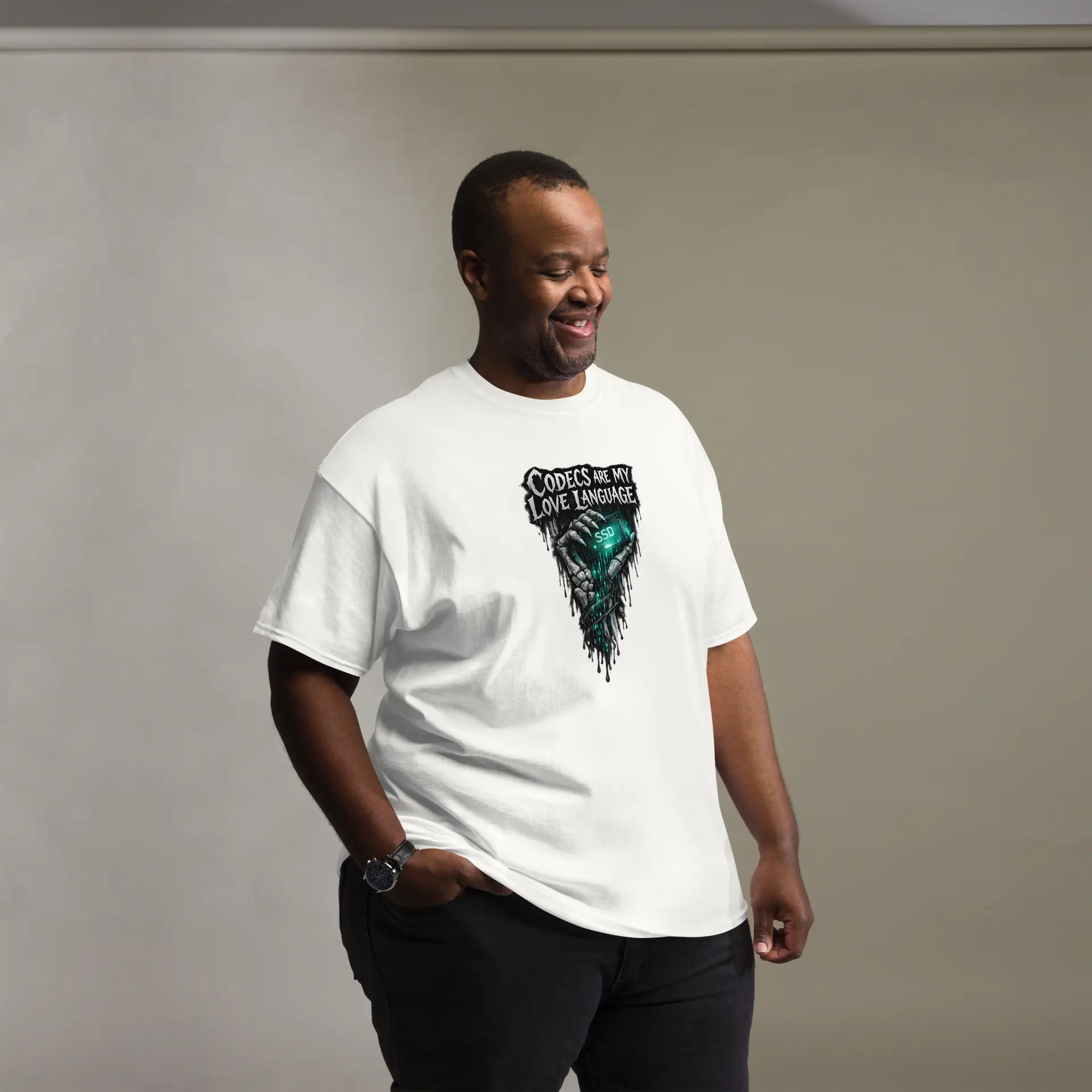 Dark Art Graphic Tee | Codecs Love Language | Knotted Tree Studios - Image 4