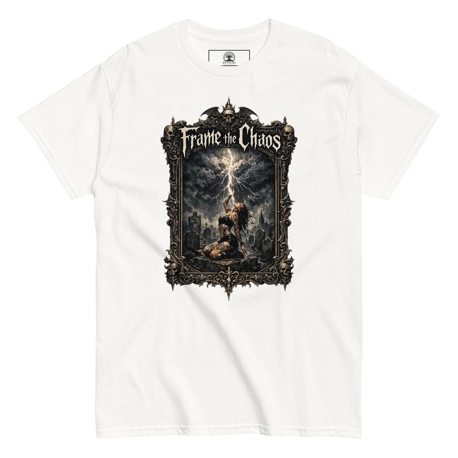Dark Art Graphic Tee | Frame The Chaos | Knotted Tree Studios - Image 2