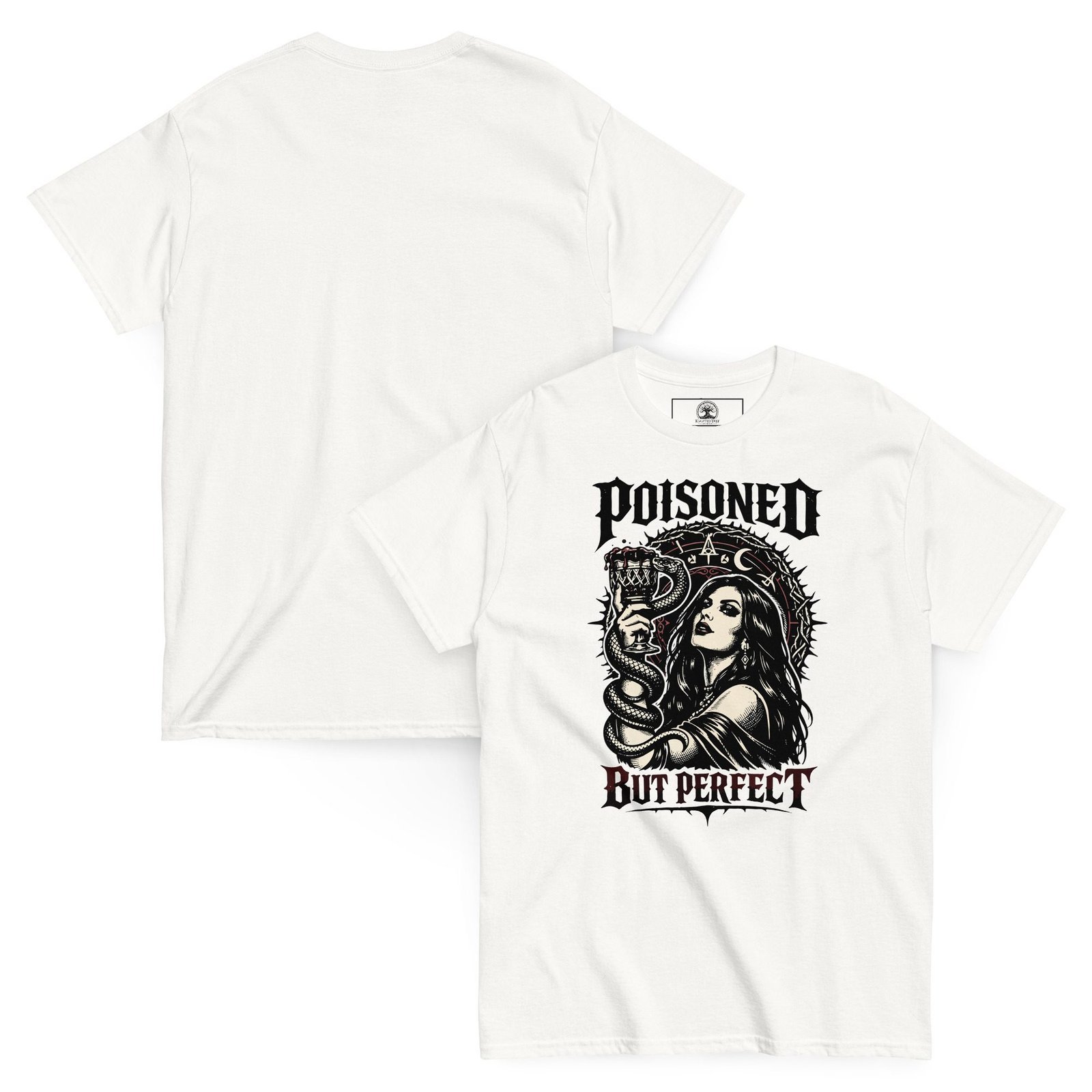 Dark Art Graphic Tee | Poisoned But Perfect | Knotted Tree Studios - Image 2