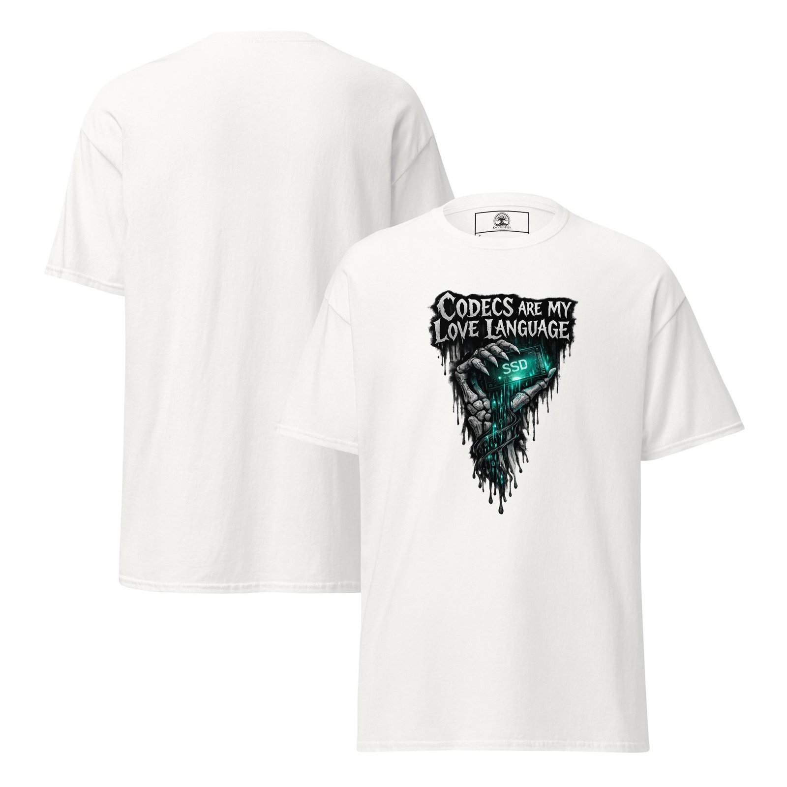 Dark Art Graphic Tee | Codecs Love Language | Knotted Tree Studios - Image 3