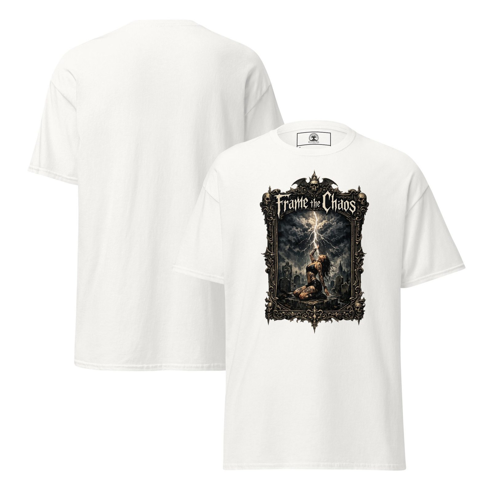 Dark Art Graphic Tee | Frame The Chaos | Knotted Tree Studios - Image 3