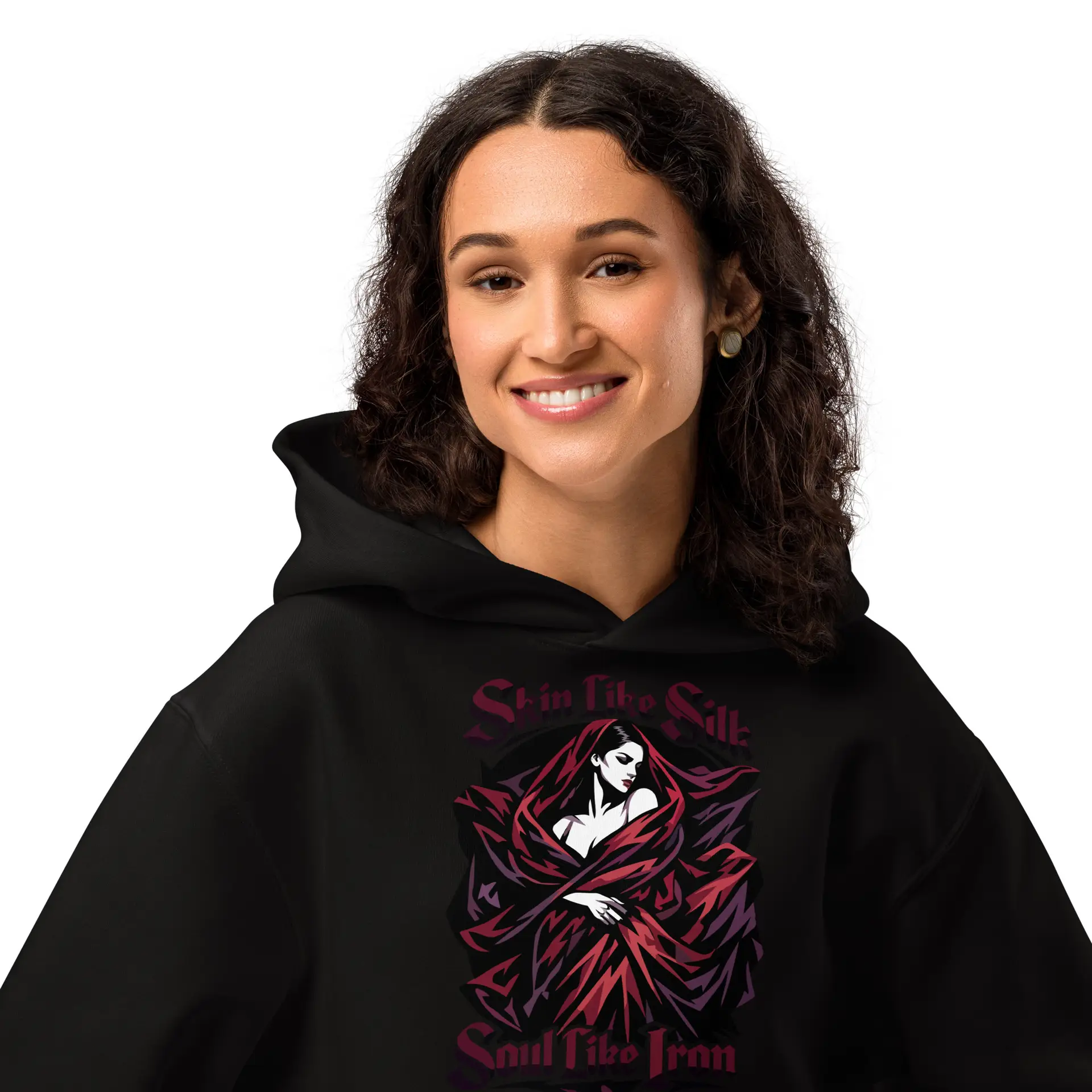 Dark Art Graphic Hoodie | Skin Like Silk, Soul Like Iron | Knotted Tree Studios - Image 4