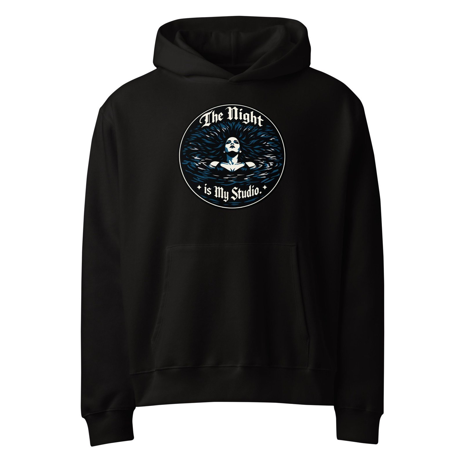 Dark Art Graphic Hoodie | The Night Is My Studio | Knotted Tree Studios