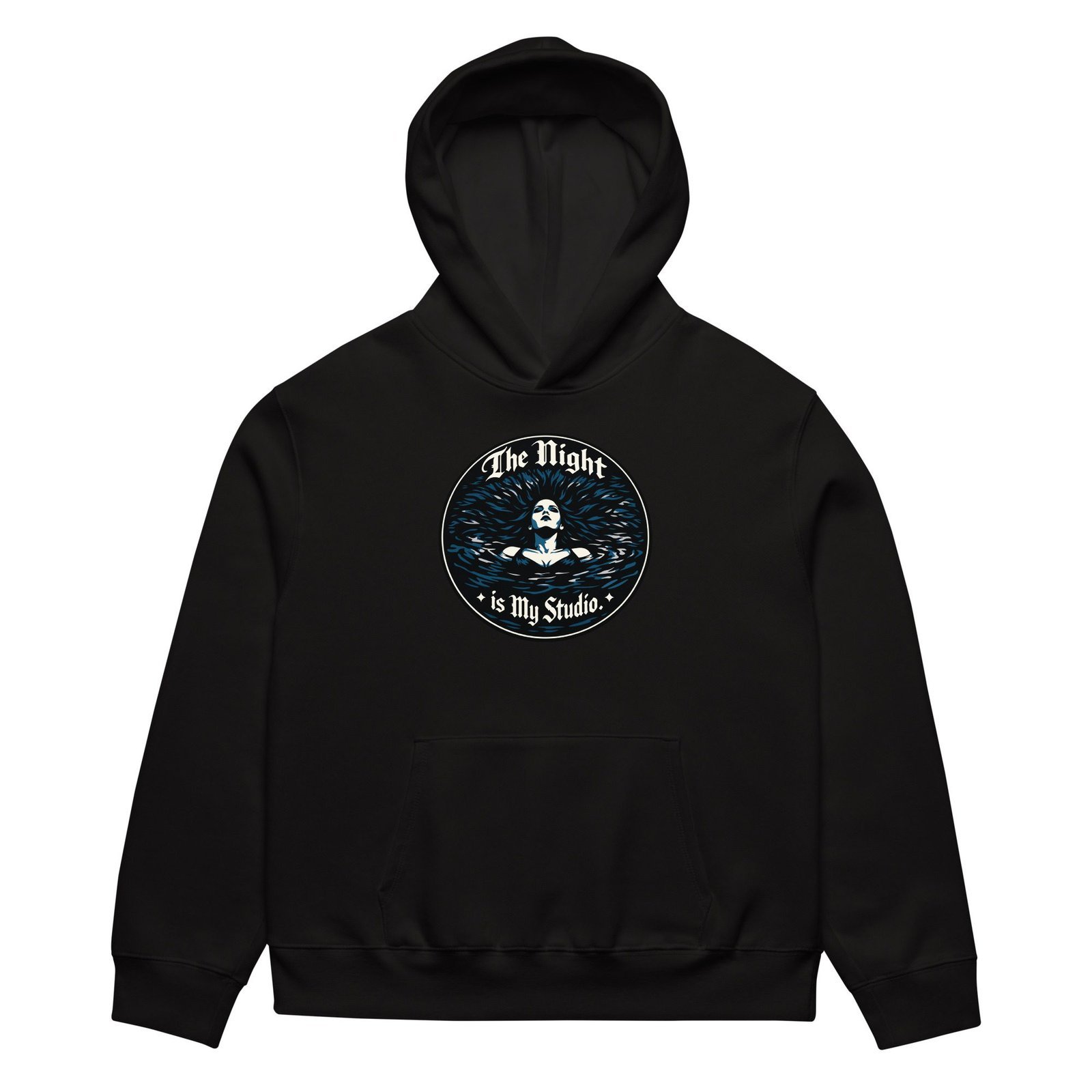 Dark Art Graphic Hoodie | The Night Is My Studio | Knotted Tree Studios - Image 3