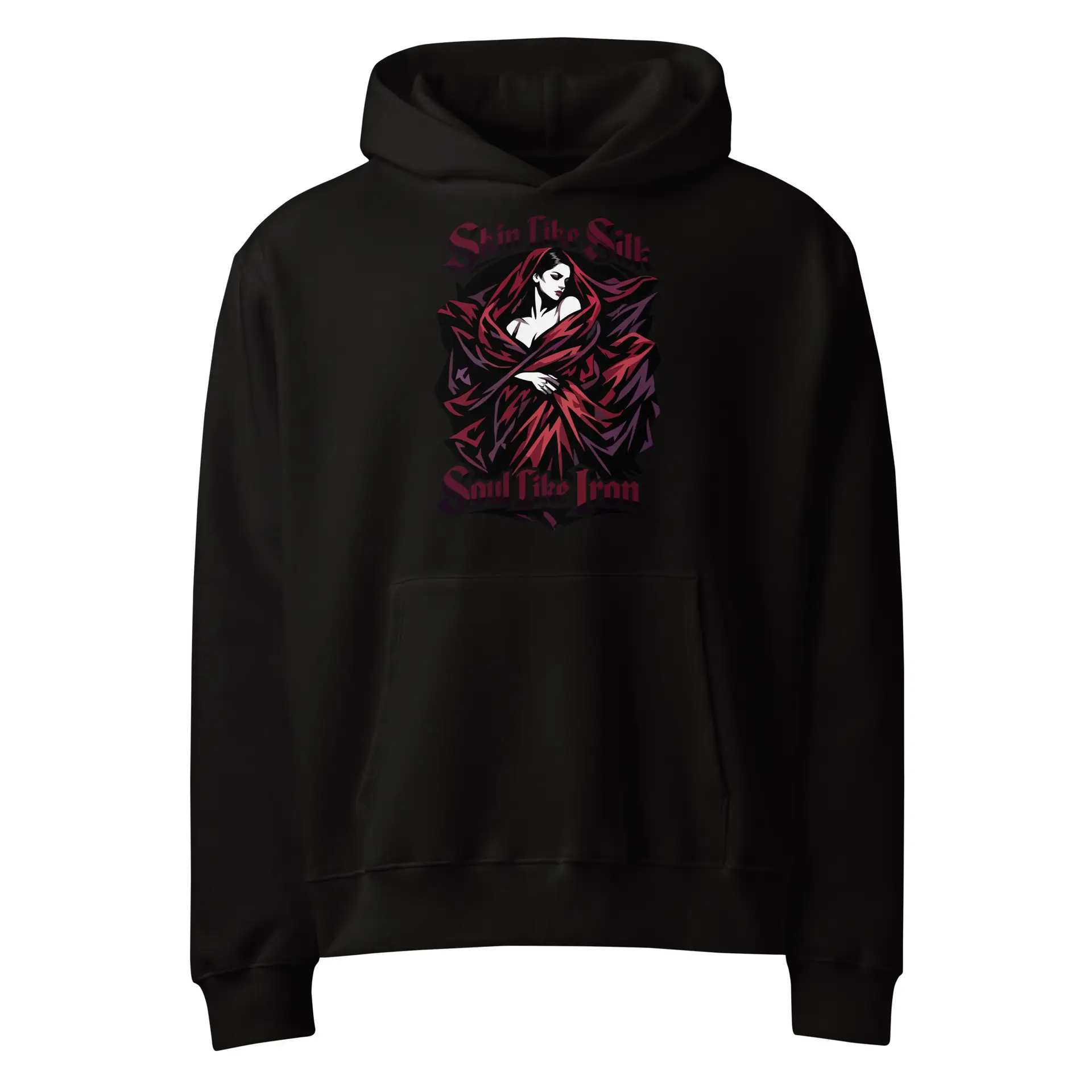 Dark Art Graphic Hoodie | Skin Like Silk, Soul Like Iron | Knotted Tree Studios - Image 2