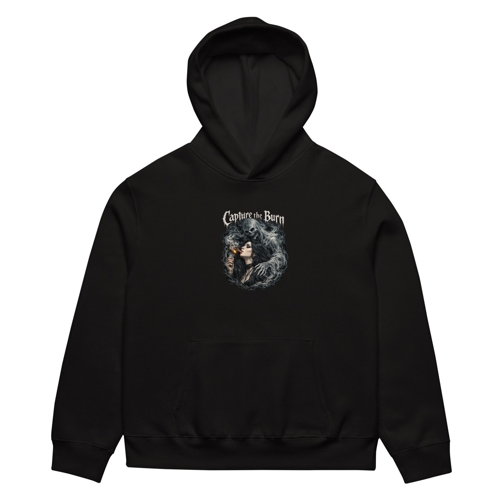 Dark Art Graphic Hoodie | Capture the Burn | Knotted Tree Studios - Image 2