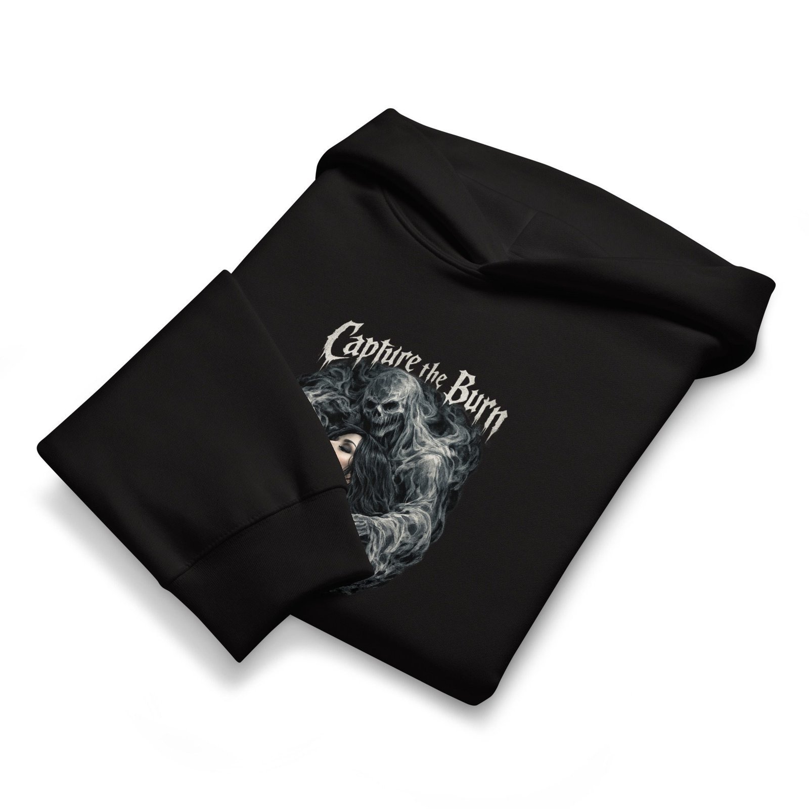 Dark Art Graphic Hoodie | Capture the Burn | Knotted Tree Studios - Image 3