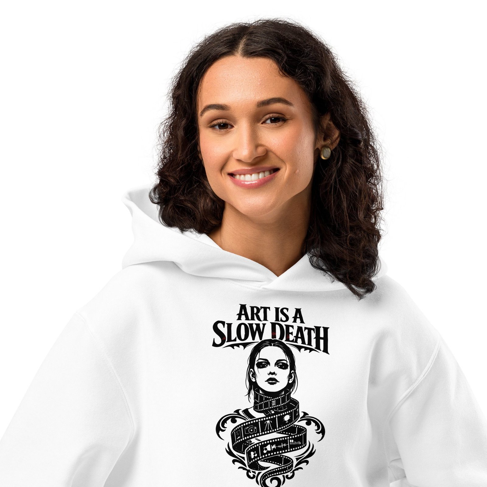 Dark Art Graphic Hoodie | Art Is A Slow Death | Knotted Tree Studios - Image 4