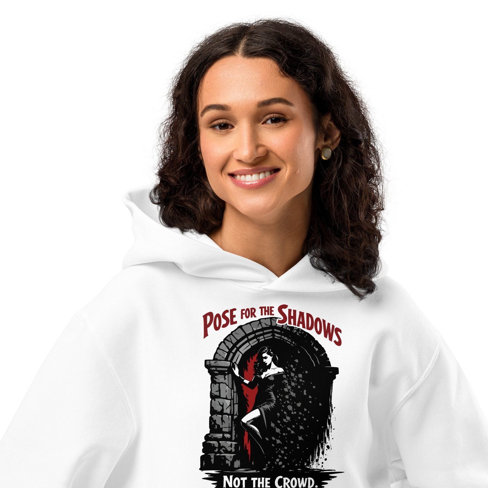 Dark Art Graphic Hoodie | Pose For The Shadows | Knotted Tree Studios - Image 3