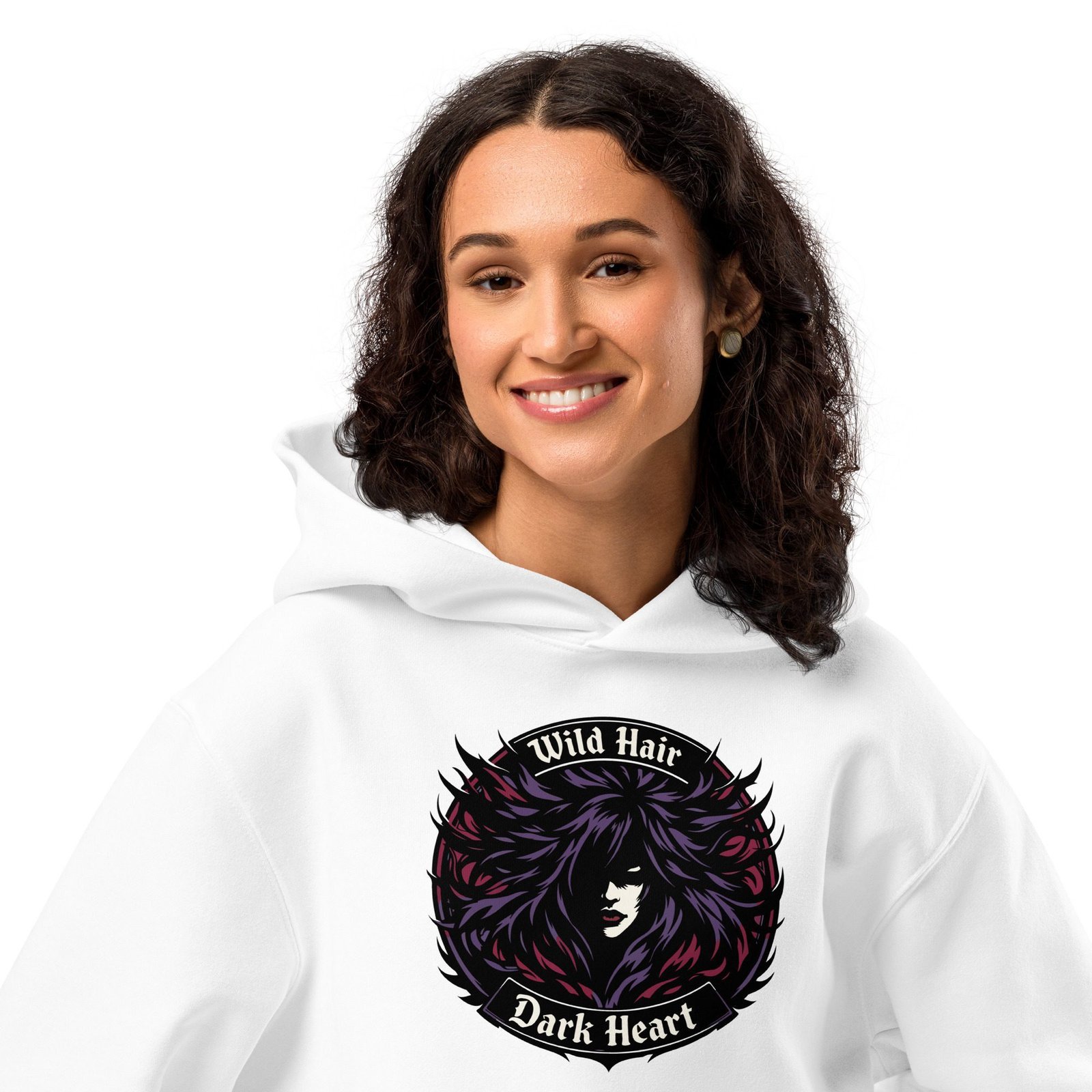 Dark Art Graphic Hoodie | Wild Hair, Dark Heart | Knotted Tree Studios - Image 5