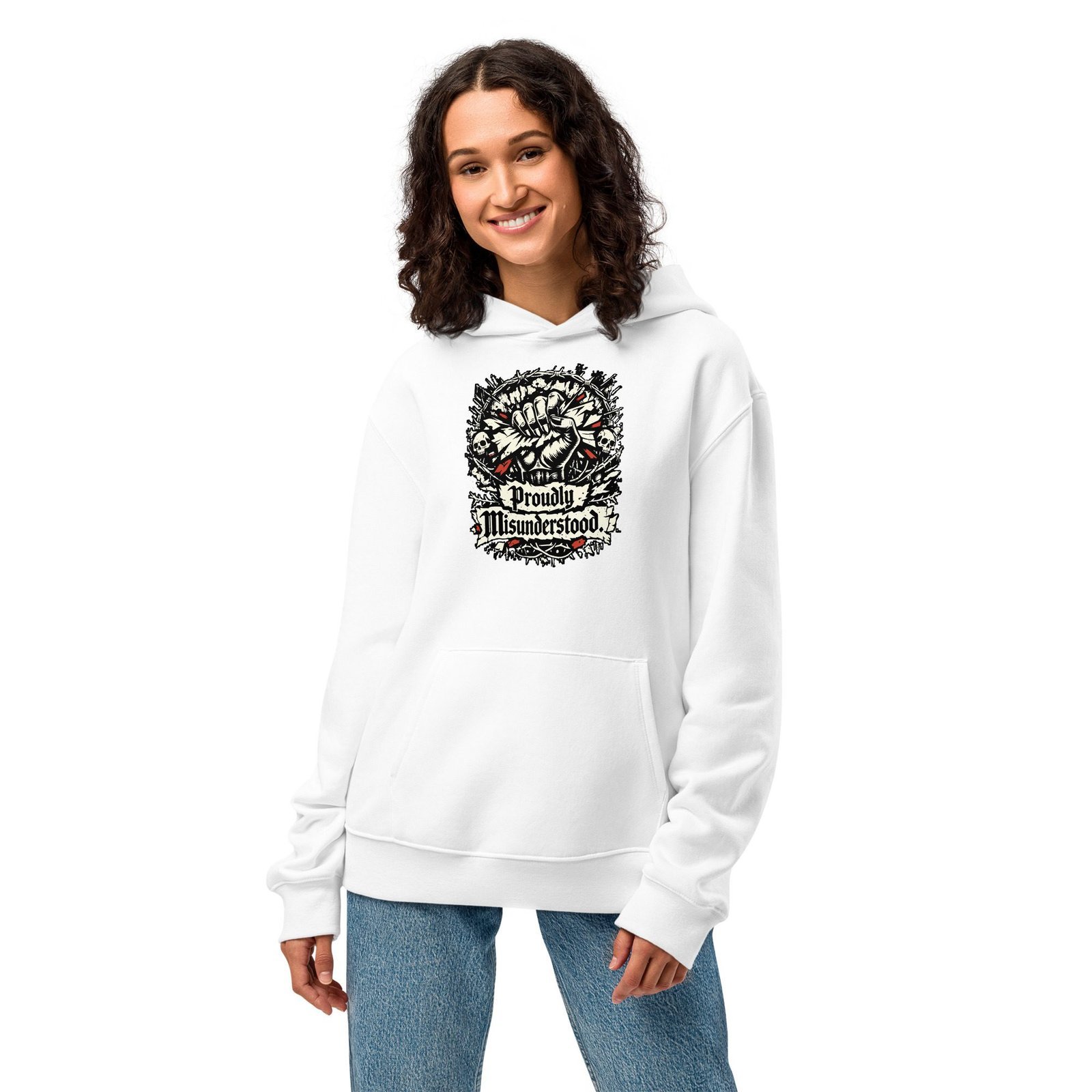 Dark Art Graphic Hoodie | Proudly Misunderstood | Knotted Tree Studios - Image 4