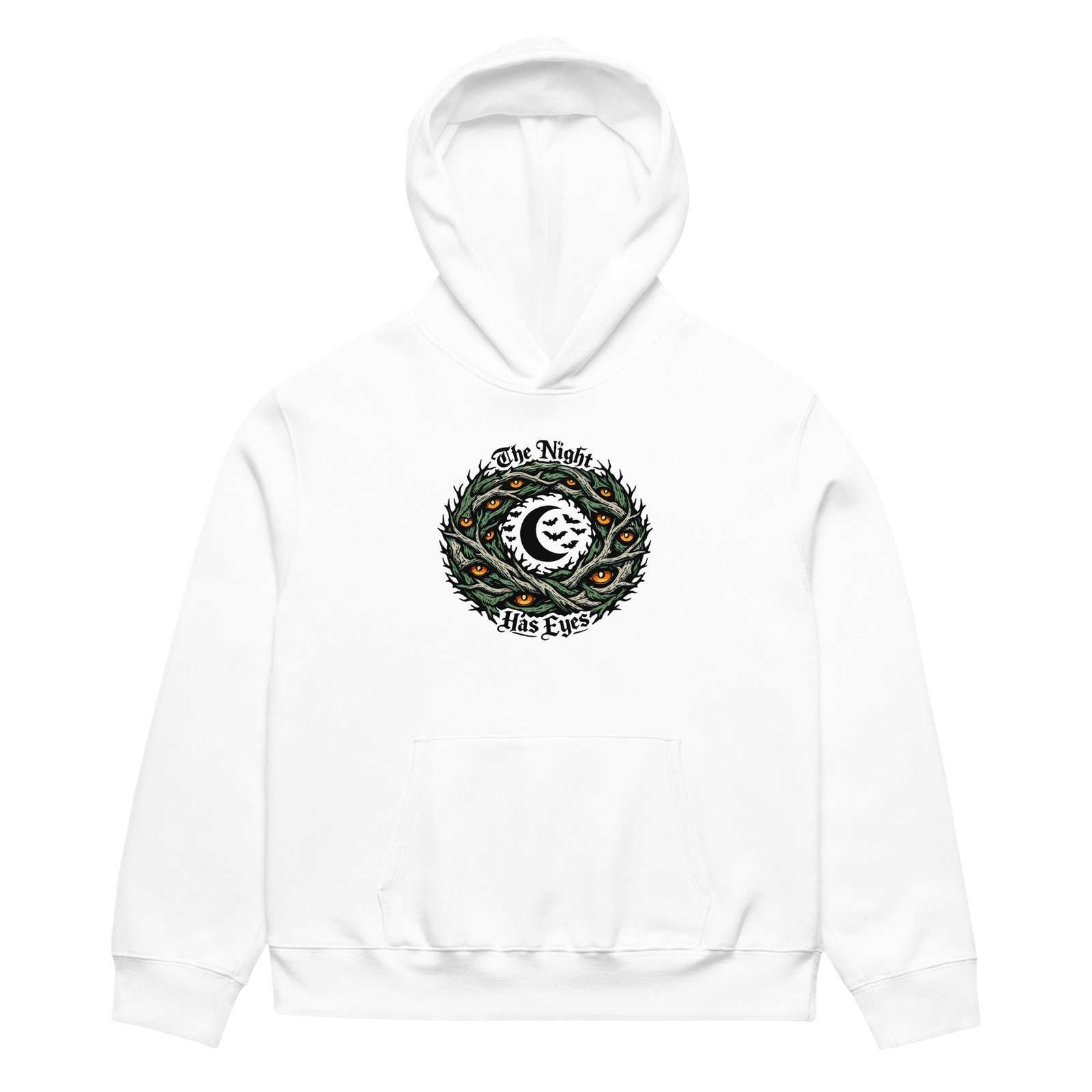 Dark Art Graphic Hoodie | The Night Has Eyes | Knotted Tree Studios - Image 2