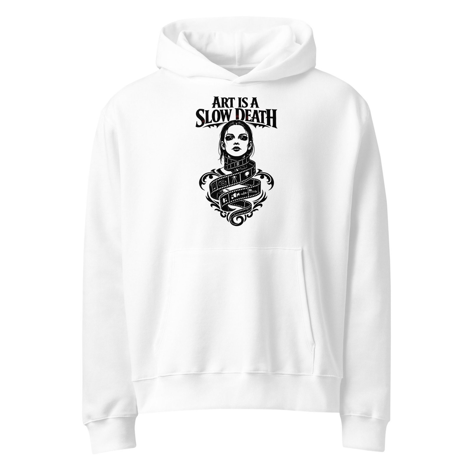 Dark Art Graphic Hoodie | Art Is A Slow Death | Knotted Tree Studios