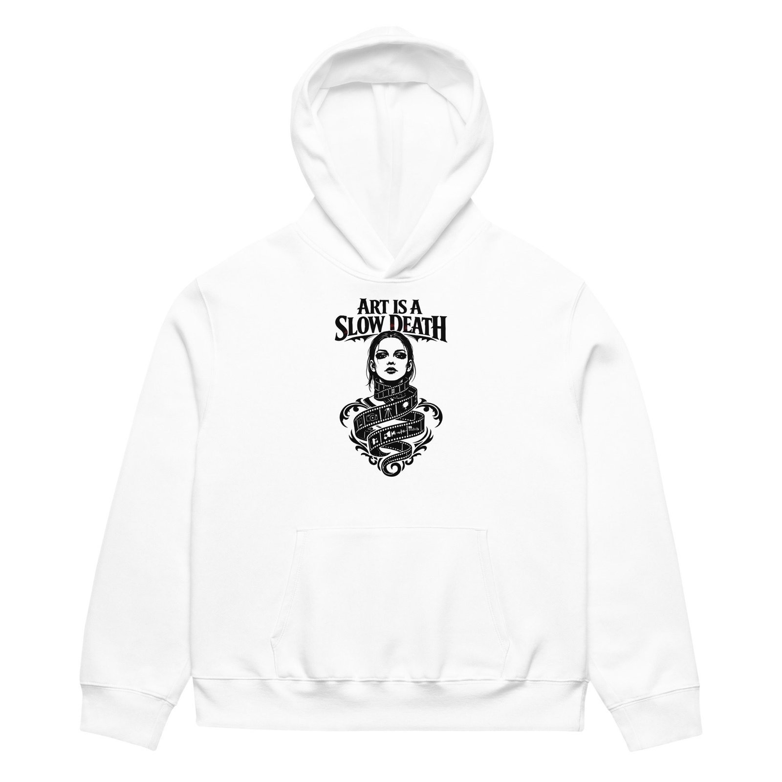 Dark Art Graphic Hoodie | Art Is A Slow Death | Knotted Tree Studios - Image 2
