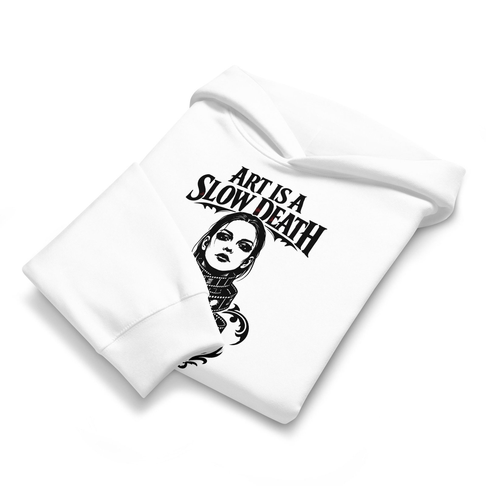 Dark Art Graphic Hoodie | Art Is A Slow Death | Knotted Tree Studios - Image 3