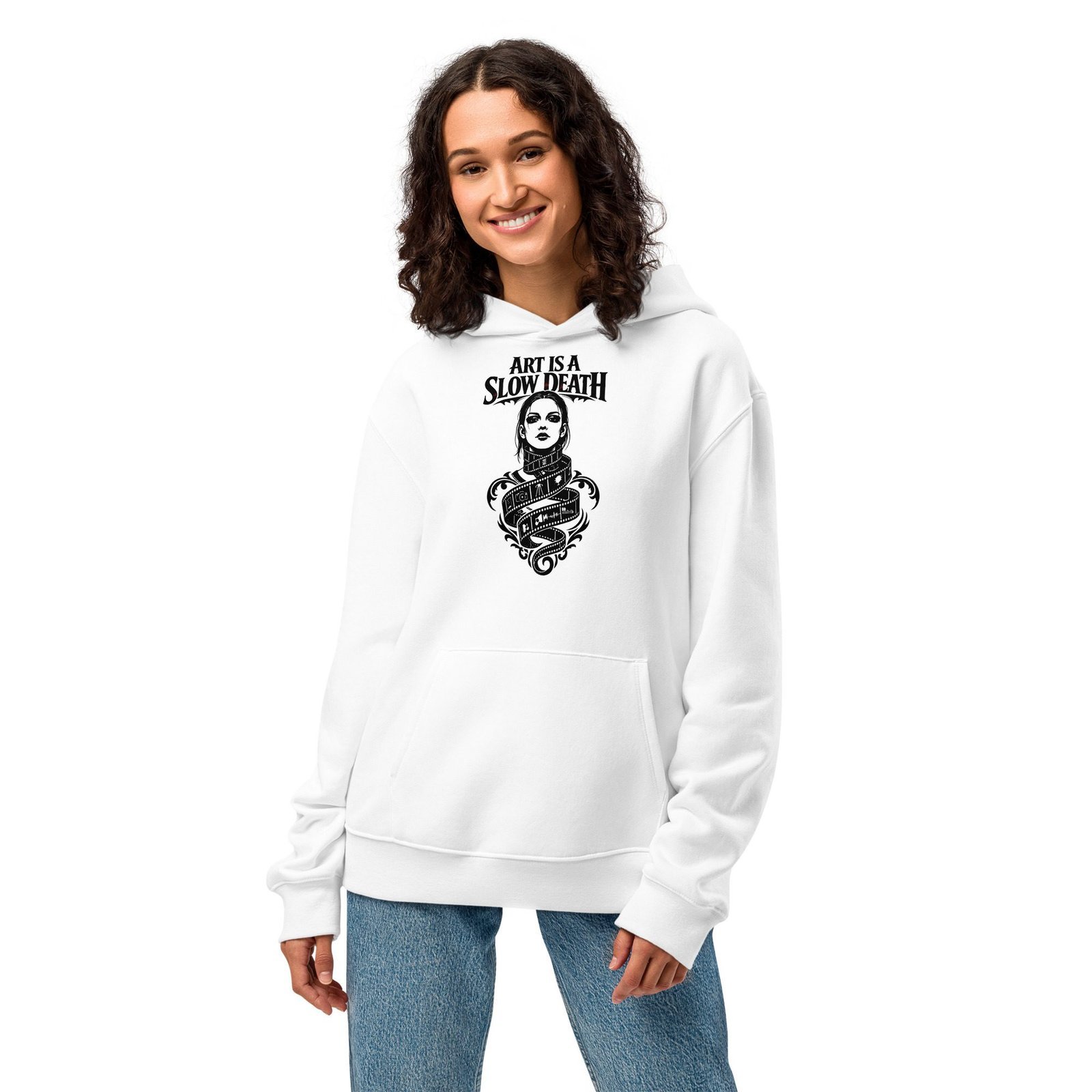 Dark Art Graphic Hoodie | Art Is A Slow Death | Knotted Tree Studios - Image 5