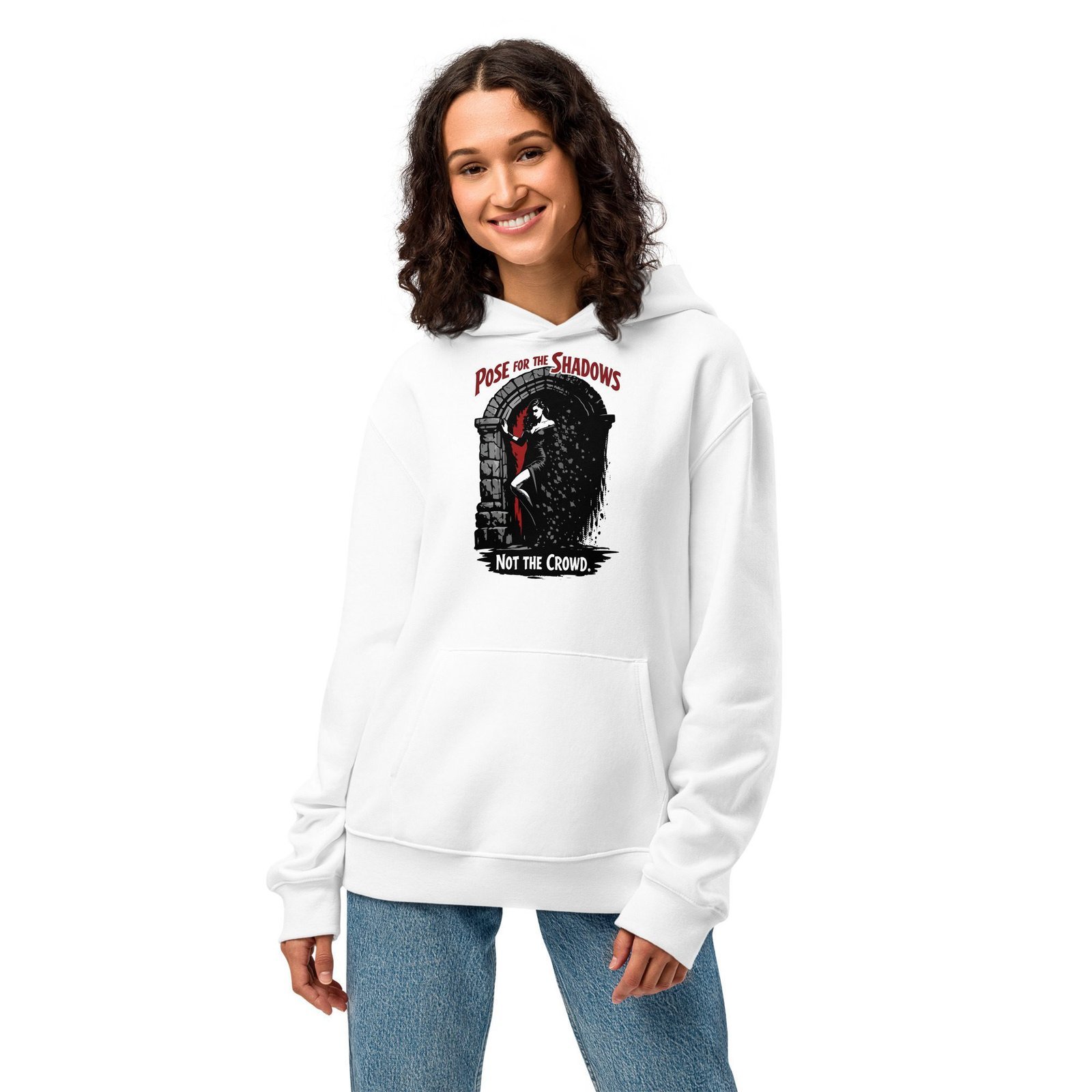 Dark Art Graphic Hoodie | Pose For The Shadows | Knotted Tree Studios - Image 4