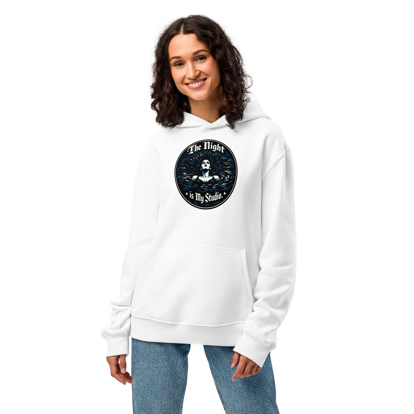 Dark Art Graphic Hoodie | The Night Is My Studio | Knotted Tree Studios - Image 4