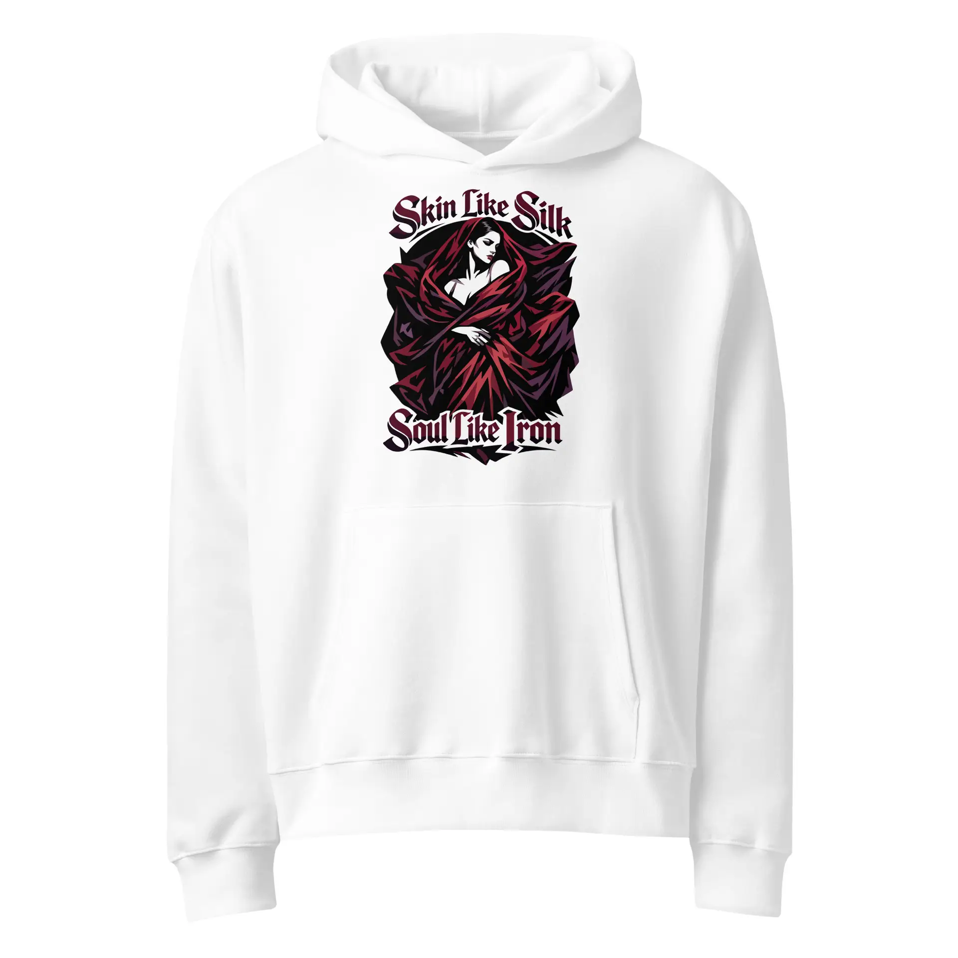 Dark Art Graphic Hoodie | Skin Like Silk, Soul Like Iron | Knotted Tree Studios