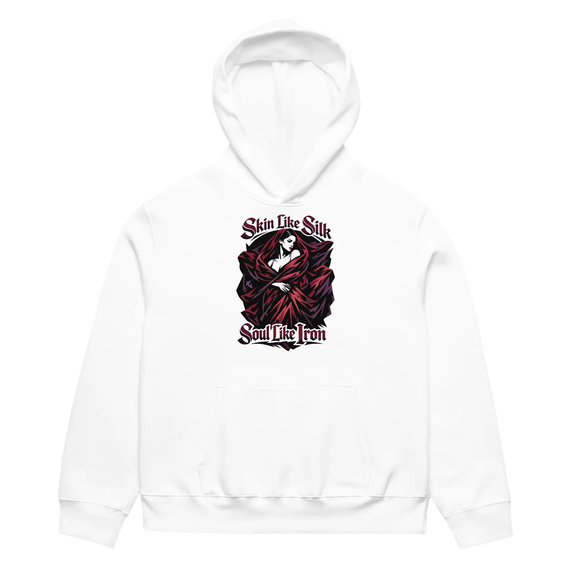 Dark Art Graphic Hoodie | Skin Like Silk, Soul Like Iron | Knotted Tree Studios - Image 3