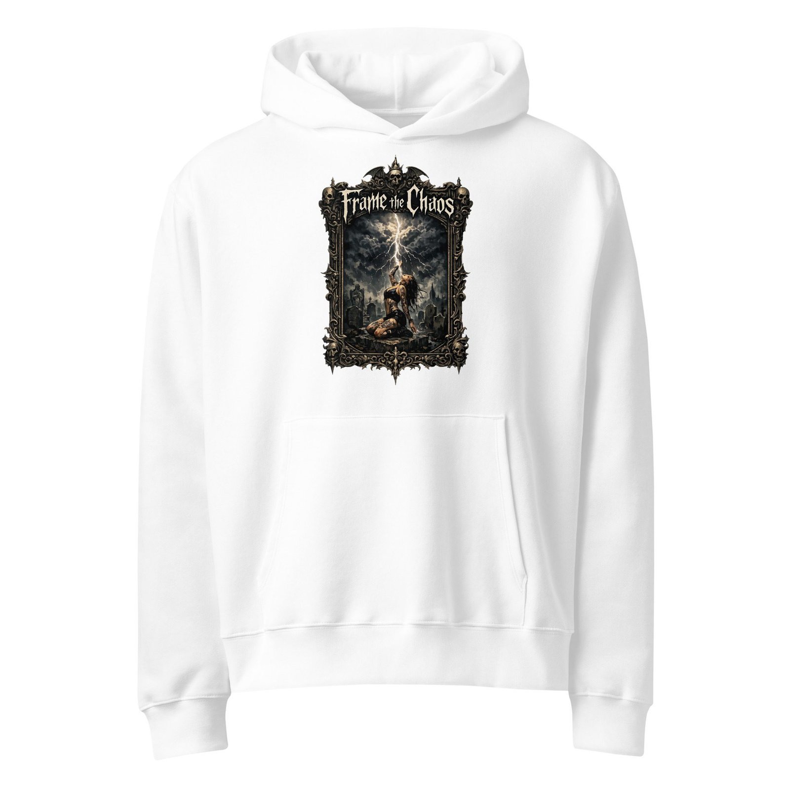 Dark Art Graphic Hoodie | Frame The Chaos | Knotted Tree Studios