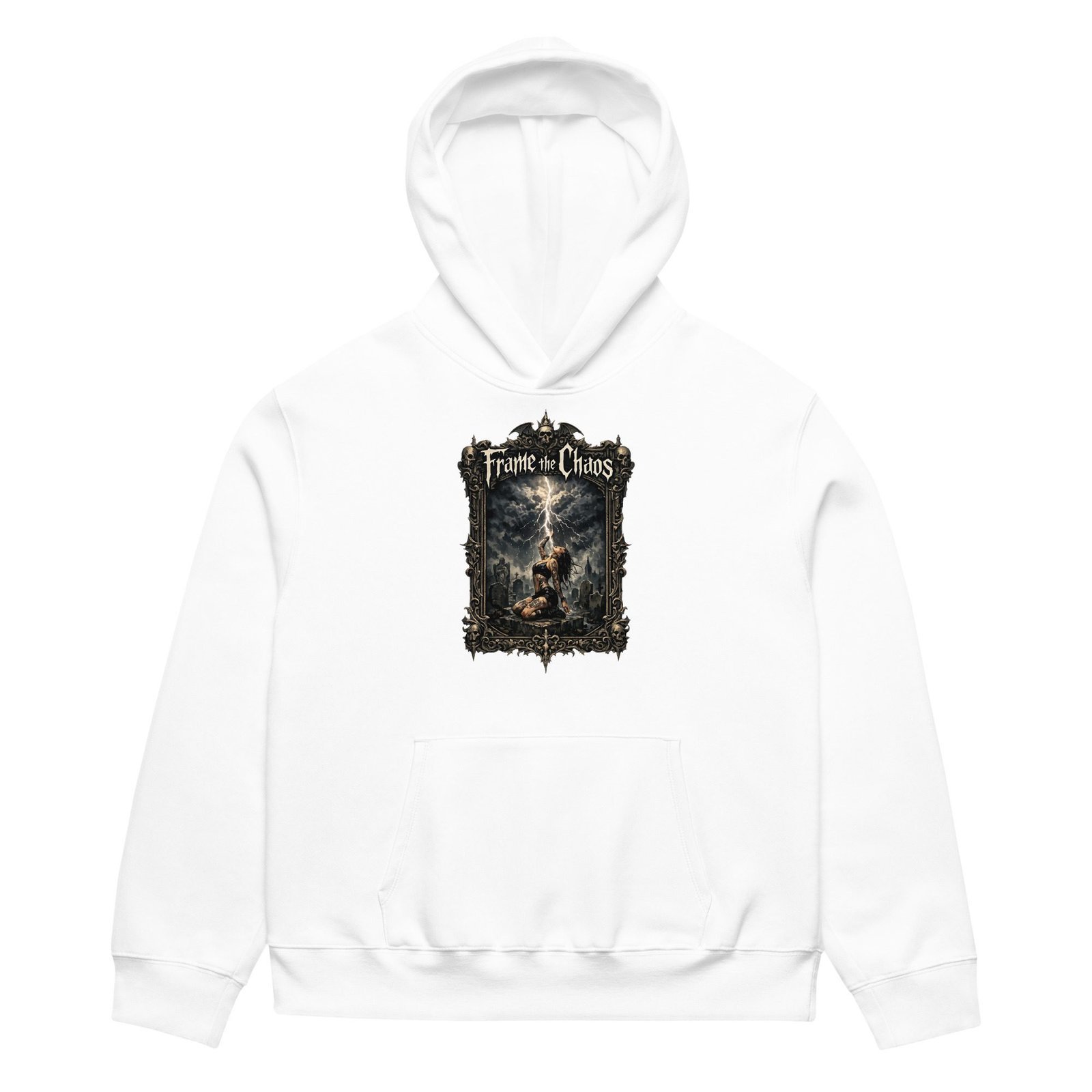 Dark Art Graphic Hoodie | Frame The Chaos | Knotted Tree Studios - Image 3