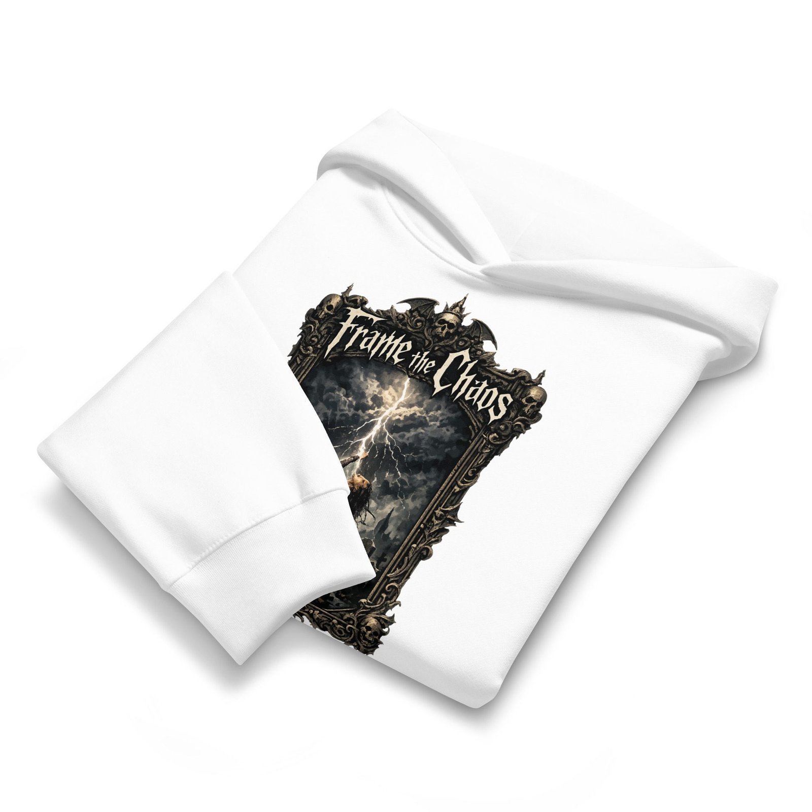 Dark Art Graphic Hoodie | Frame The Chaos | Knotted Tree Studios - Image 2