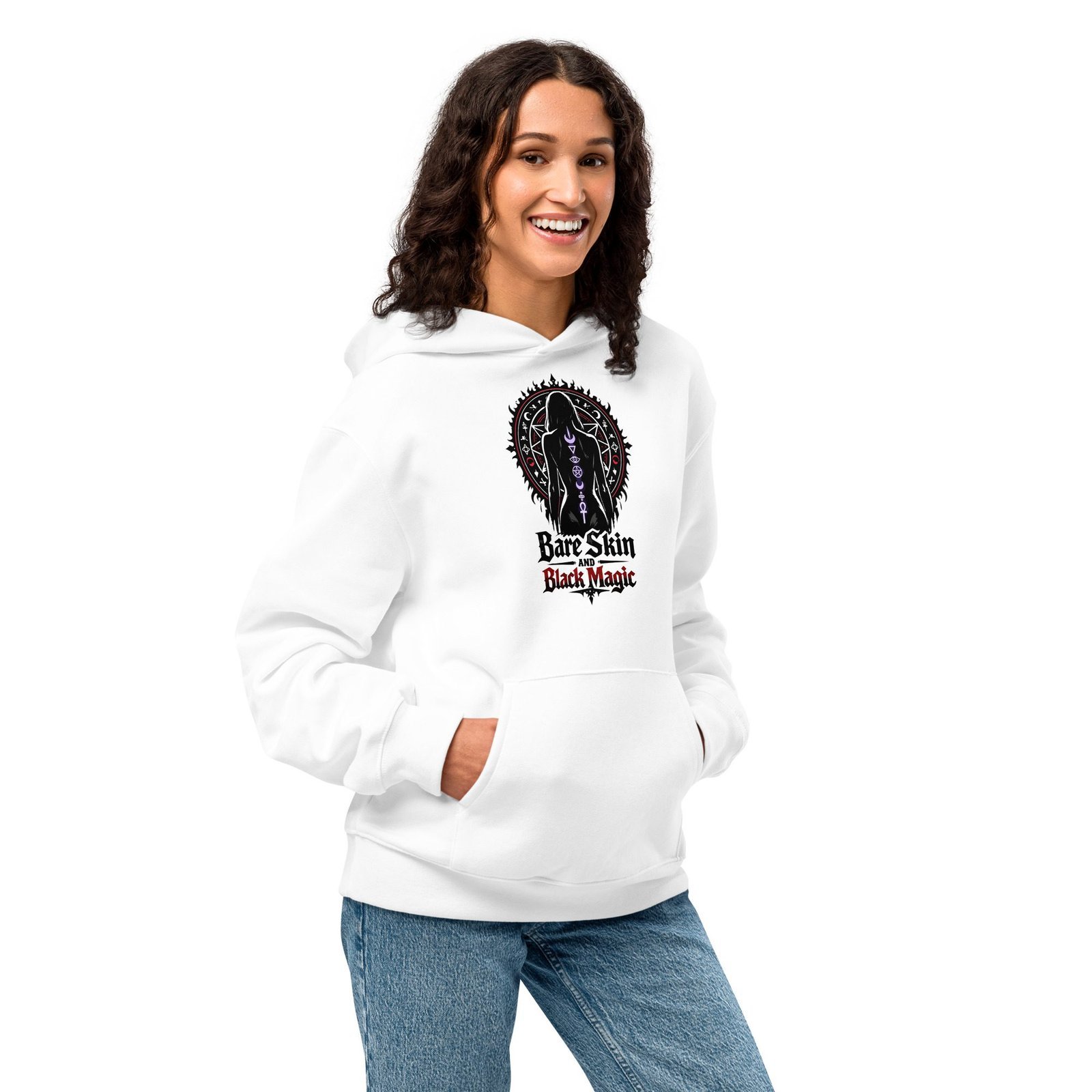 Dark Art Graphic Hoodie | Bare Skin & Black Magic | Knotted Tree Studios - Image 3