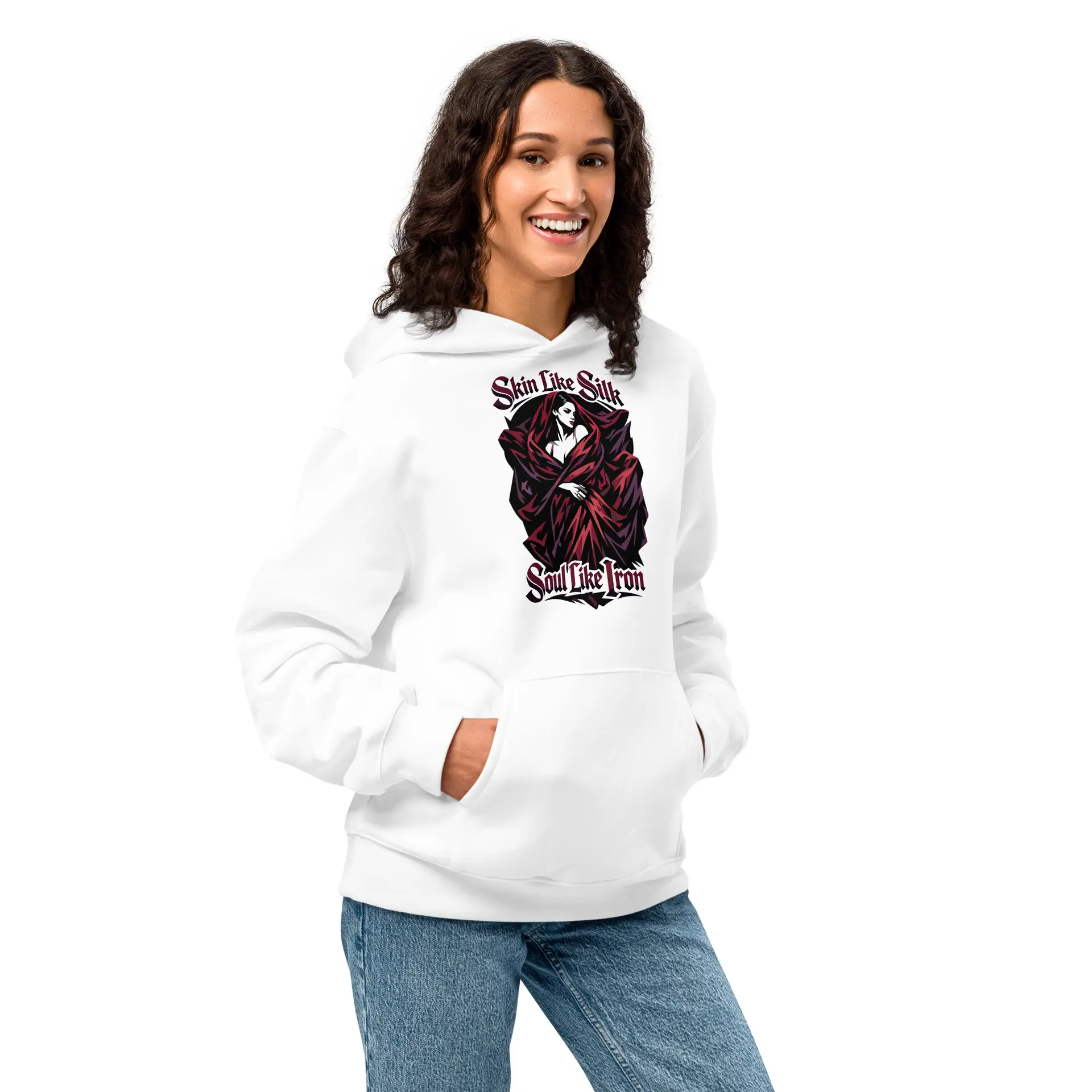 Dark Art Graphic Hoodie | Skin Like Silk, Soul Like Iron | Knotted Tree Studios - Image 6