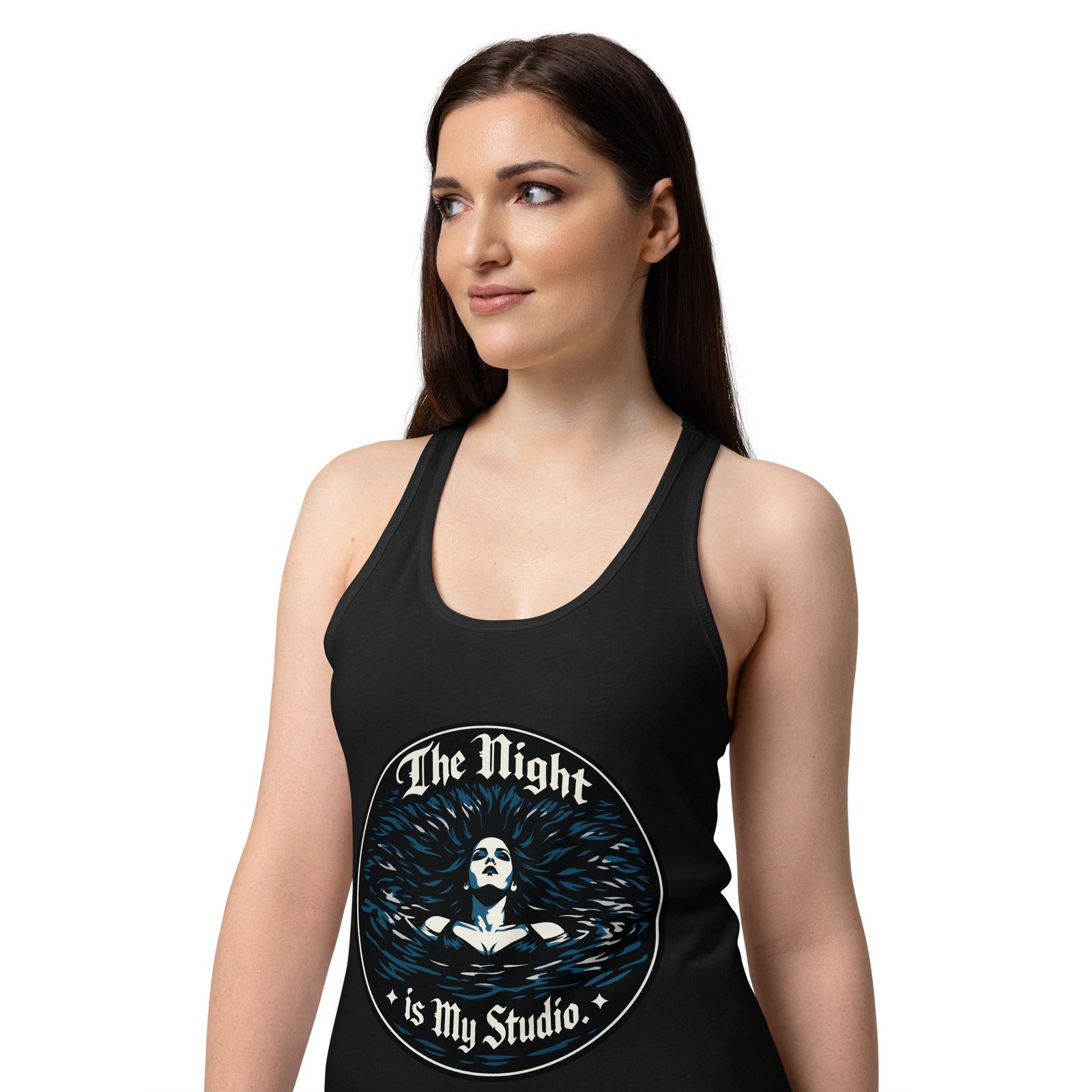 Women’s Dark Art Tank Top | The Night Is My Studio | Knotted Tree Studios - Image 9