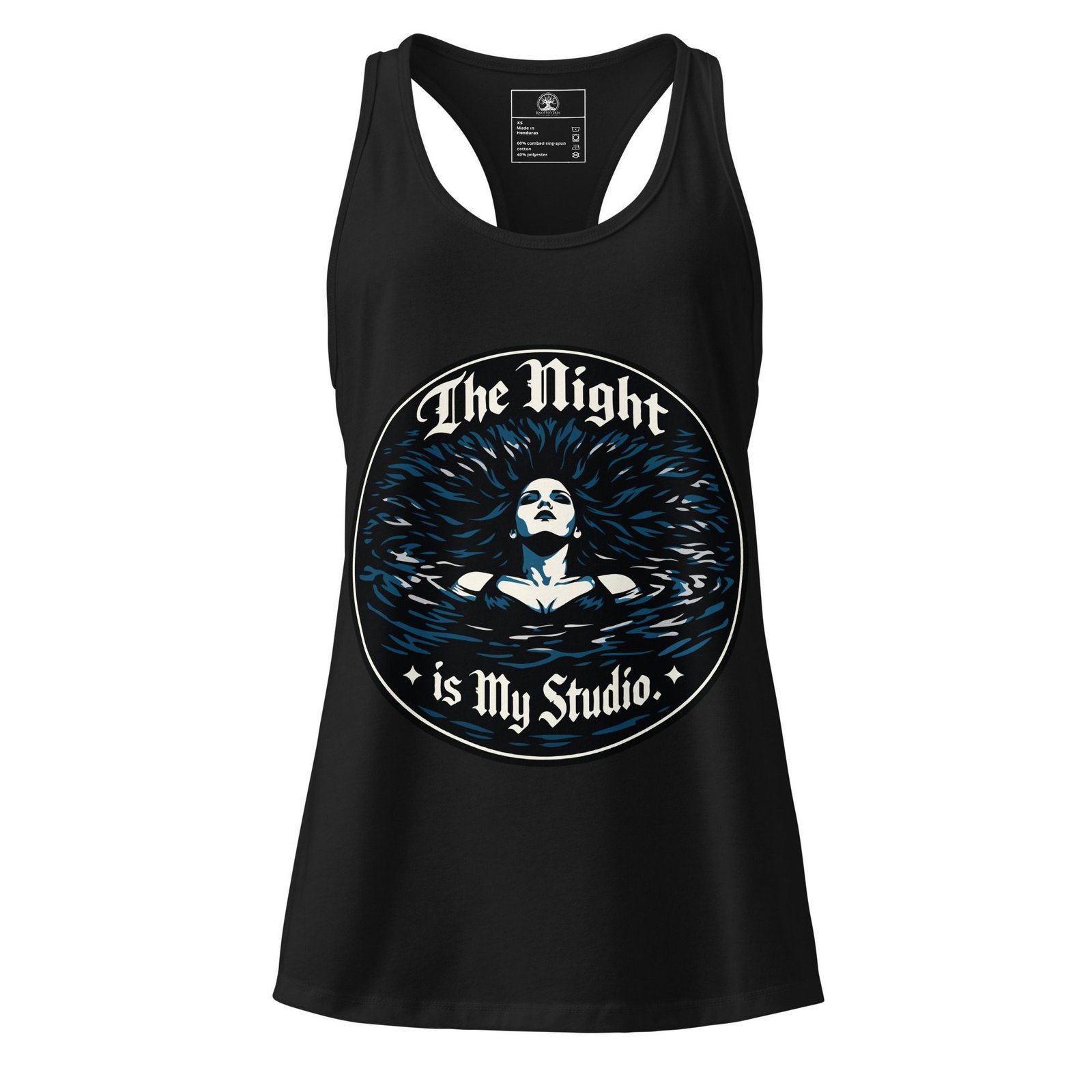 Women’s Dark Art Tank Top | The Night Is My Studio | Knotted Tree Studios