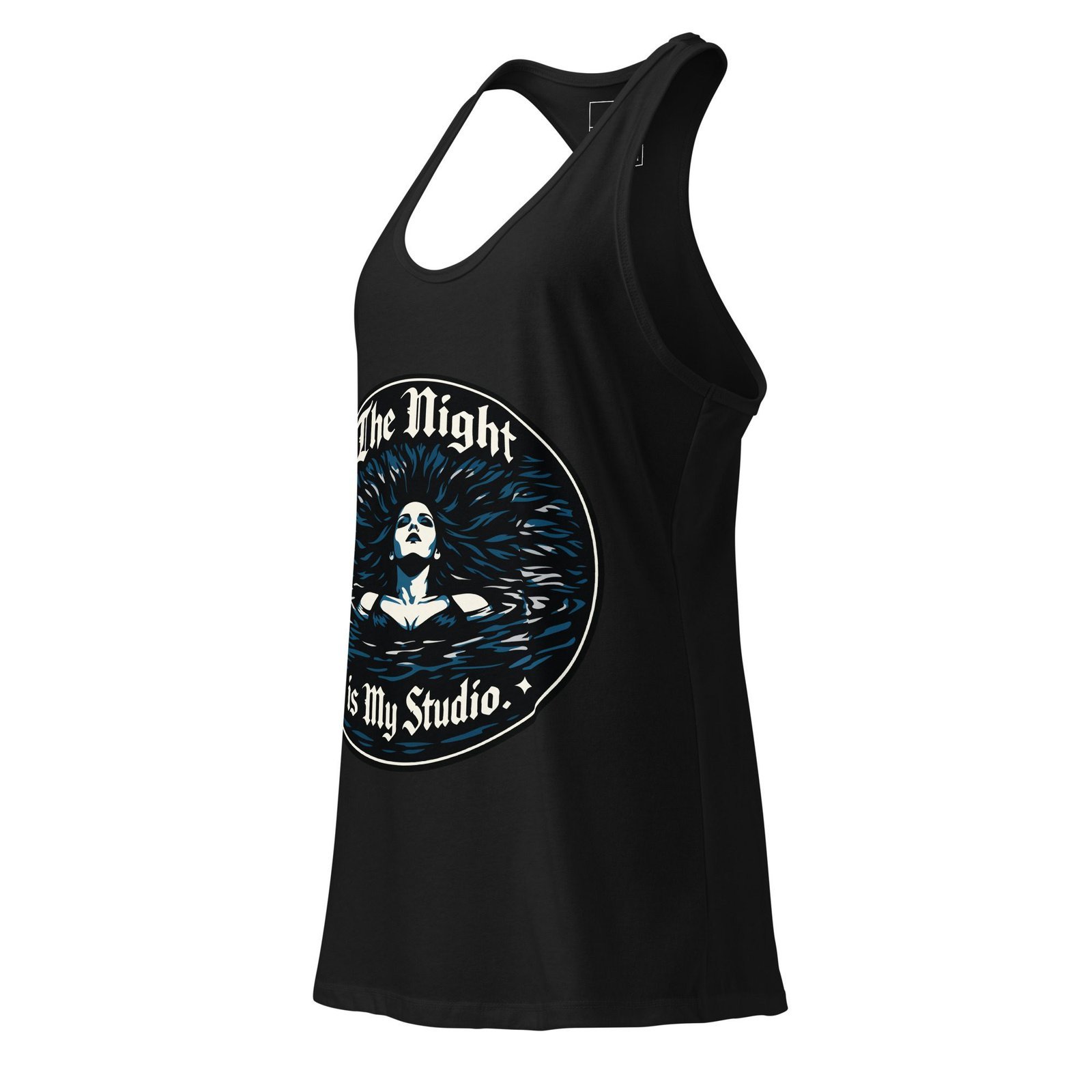 Women’s Dark Art Tank Top | The Night Is My Studio | Knotted Tree Studios - Image 3