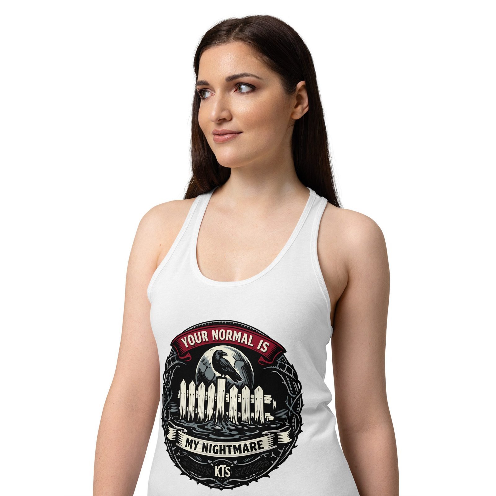 Women’s Dark Art Tank Top | Your Normal Is My Nightmare | Knotted Tree Studios - Image 4