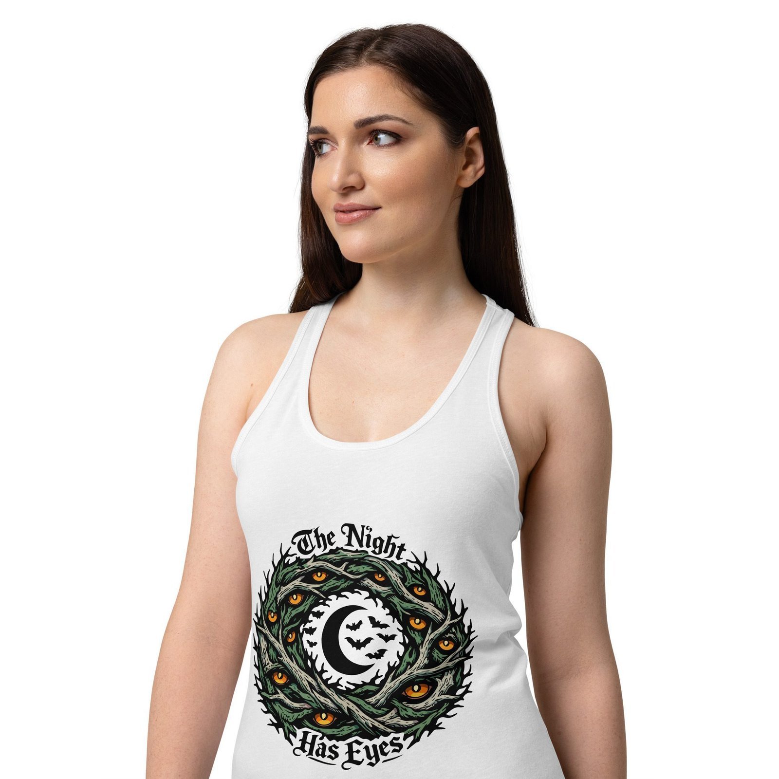 Women’s Dark Art Tank Top | The Night Has Eyes | Knotted Tree Studios - Image 3