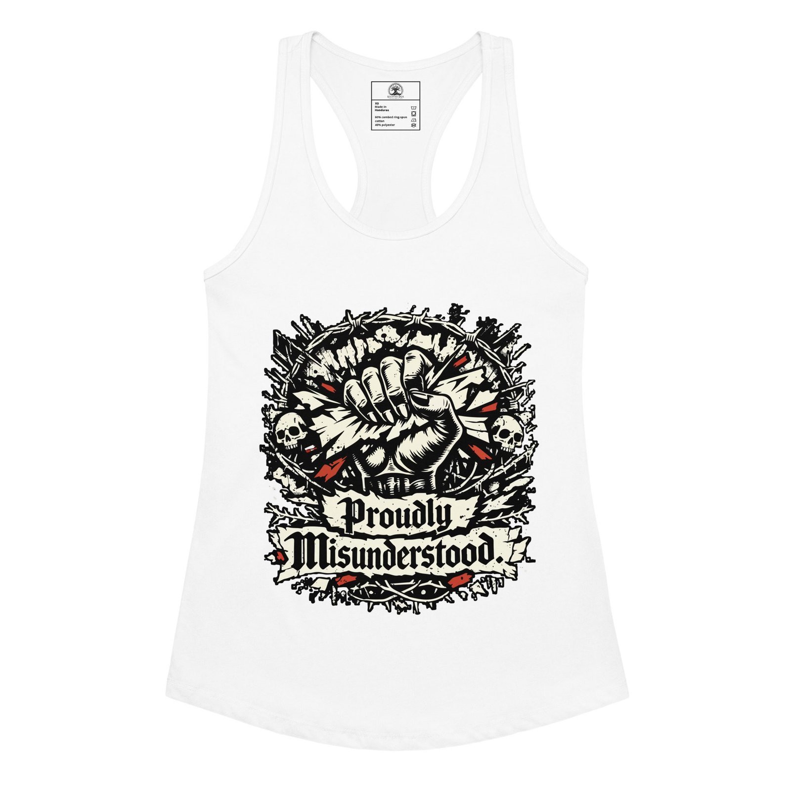 Women’s Dark Art Tank Top | Proudly Misunderstood | Knotted Tree Studios - Image 6