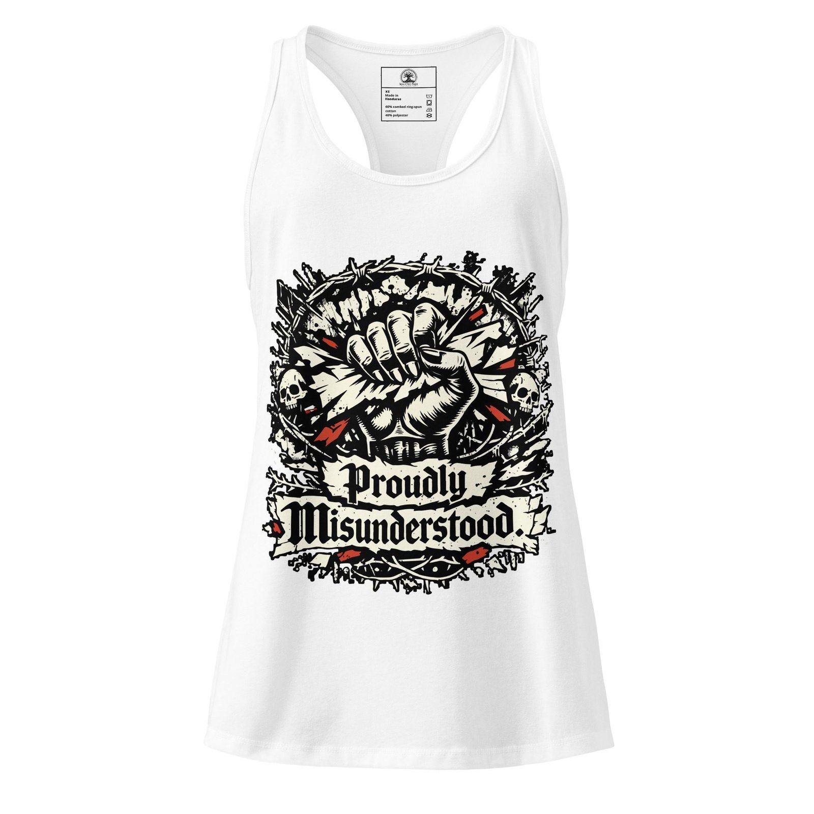 Women’s Dark Art Tank Top | Proudly Misunderstood | Knotted Tree Studios
