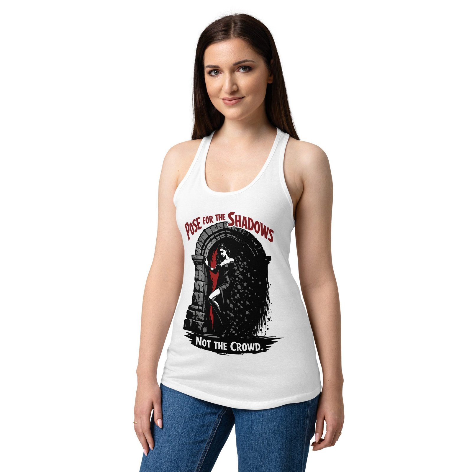 Women’s Dark Art Tank Top | Pose For The Shadows | Knotted Tree Studios - Image 4