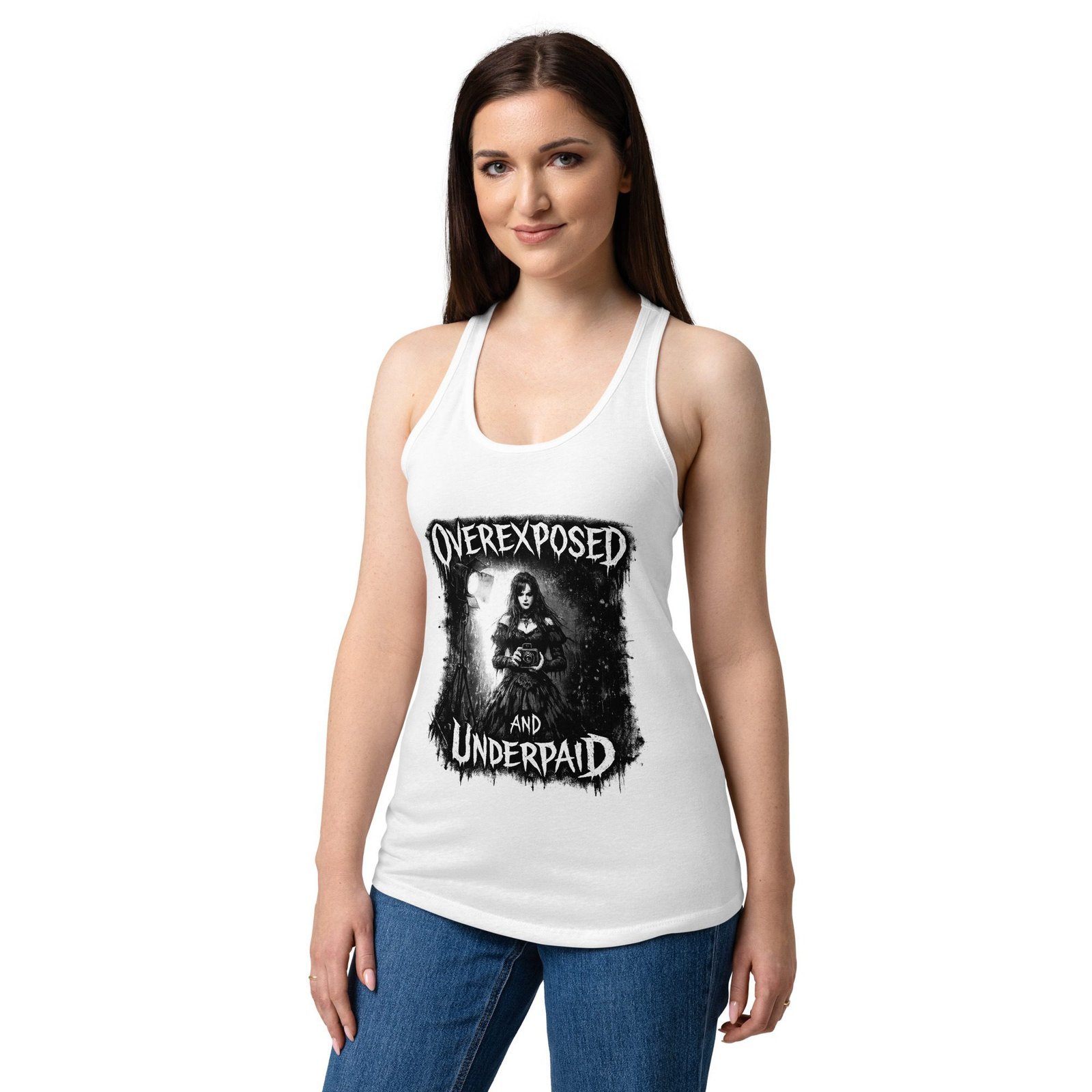 Women’s Dark Art Tank Top | Overexposed and Underpaid | Knotted Tree Studios - Image 5