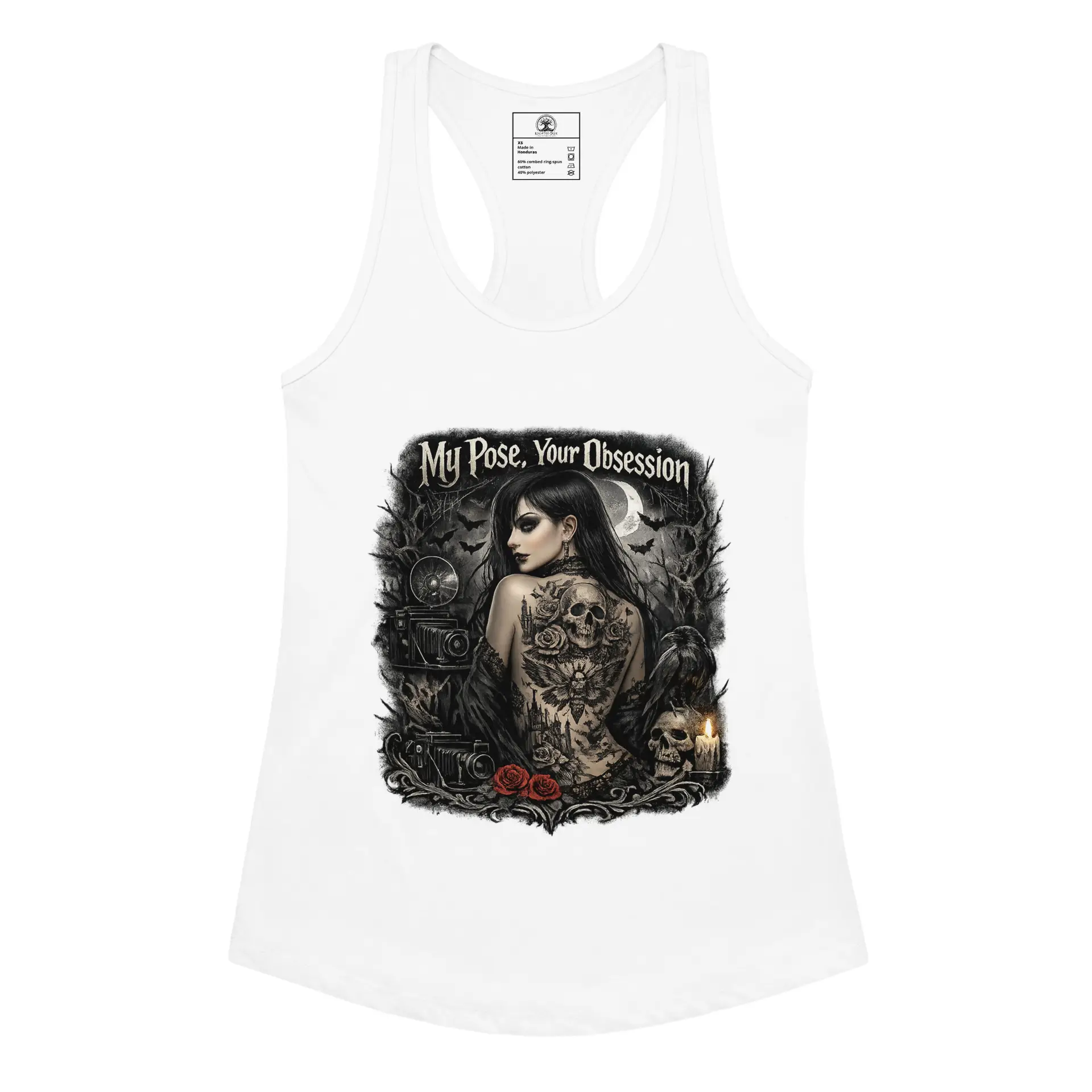 Women’s Dark Art Tank Top | My Pose Your Obsession | Knotted Tree Studios - Image 3
