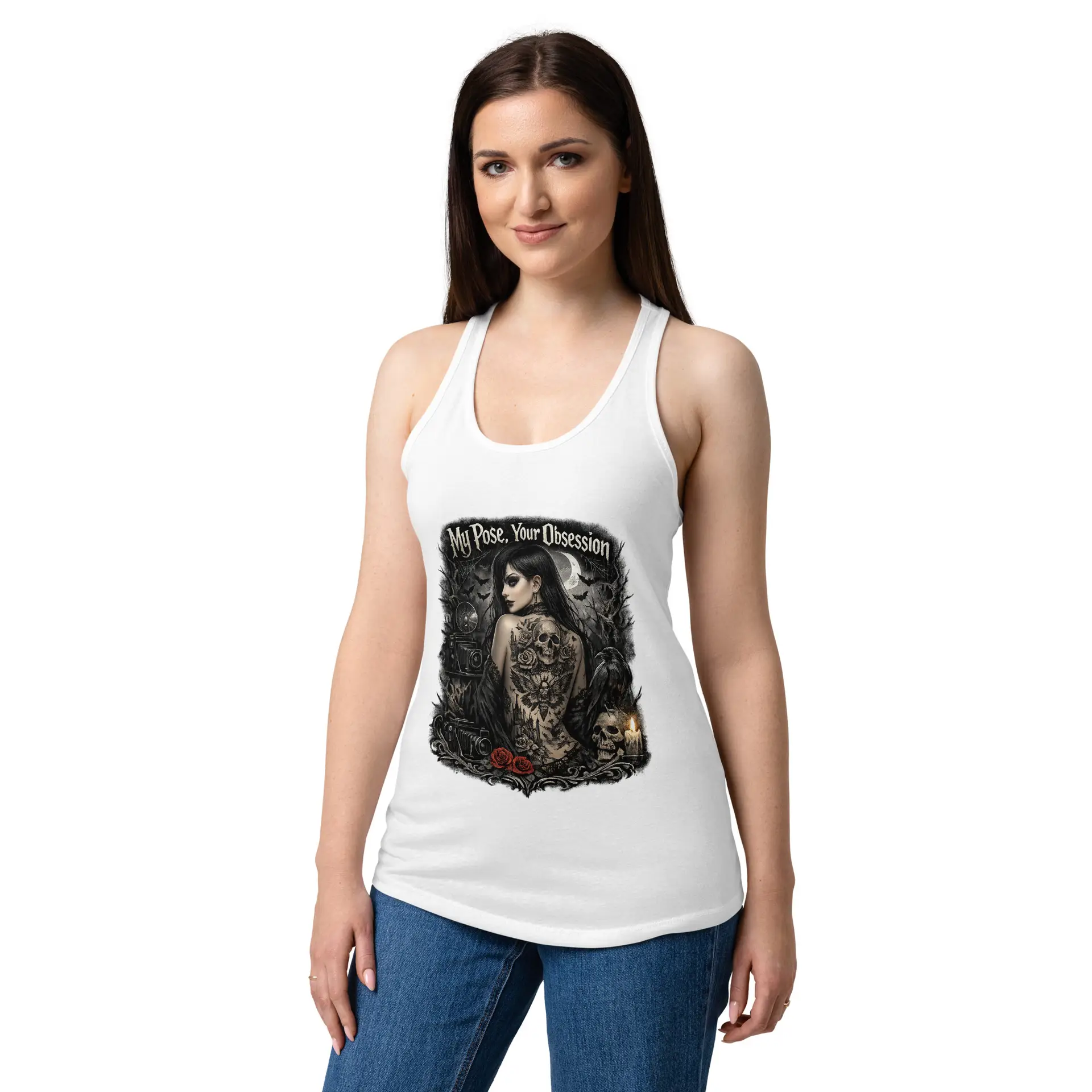 Women’s Dark Art Tank Top | My Pose Your Obsession | Knotted Tree Studios - Image 6