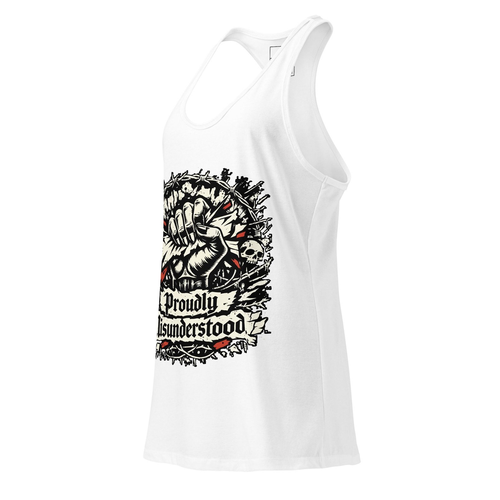 Women’s Dark Art Tank Top | Proudly Misunderstood | Knotted Tree Studios - Image 2