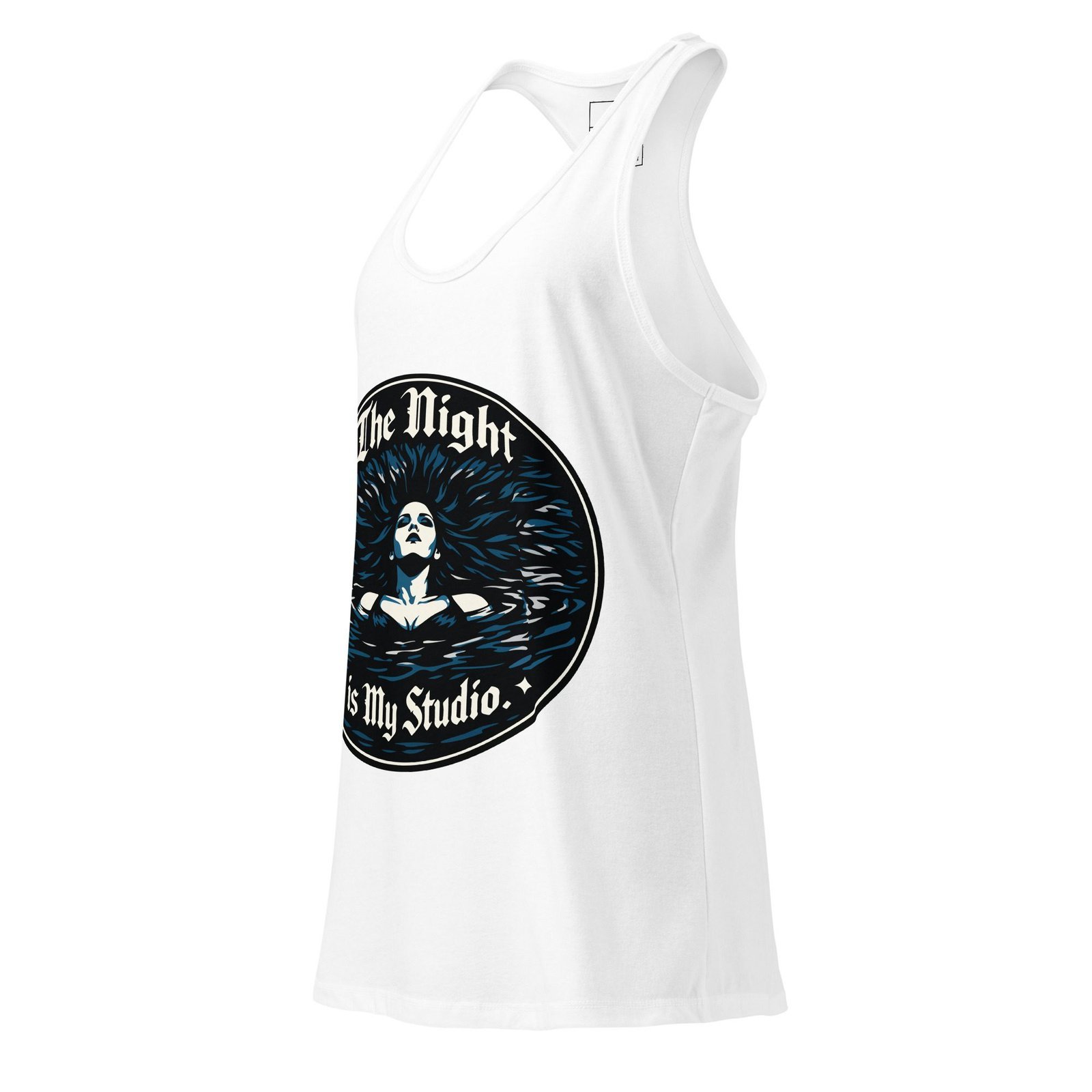 Women’s Dark Art Tank Top | The Night Is My Studio | Knotted Tree Studios - Image 4
